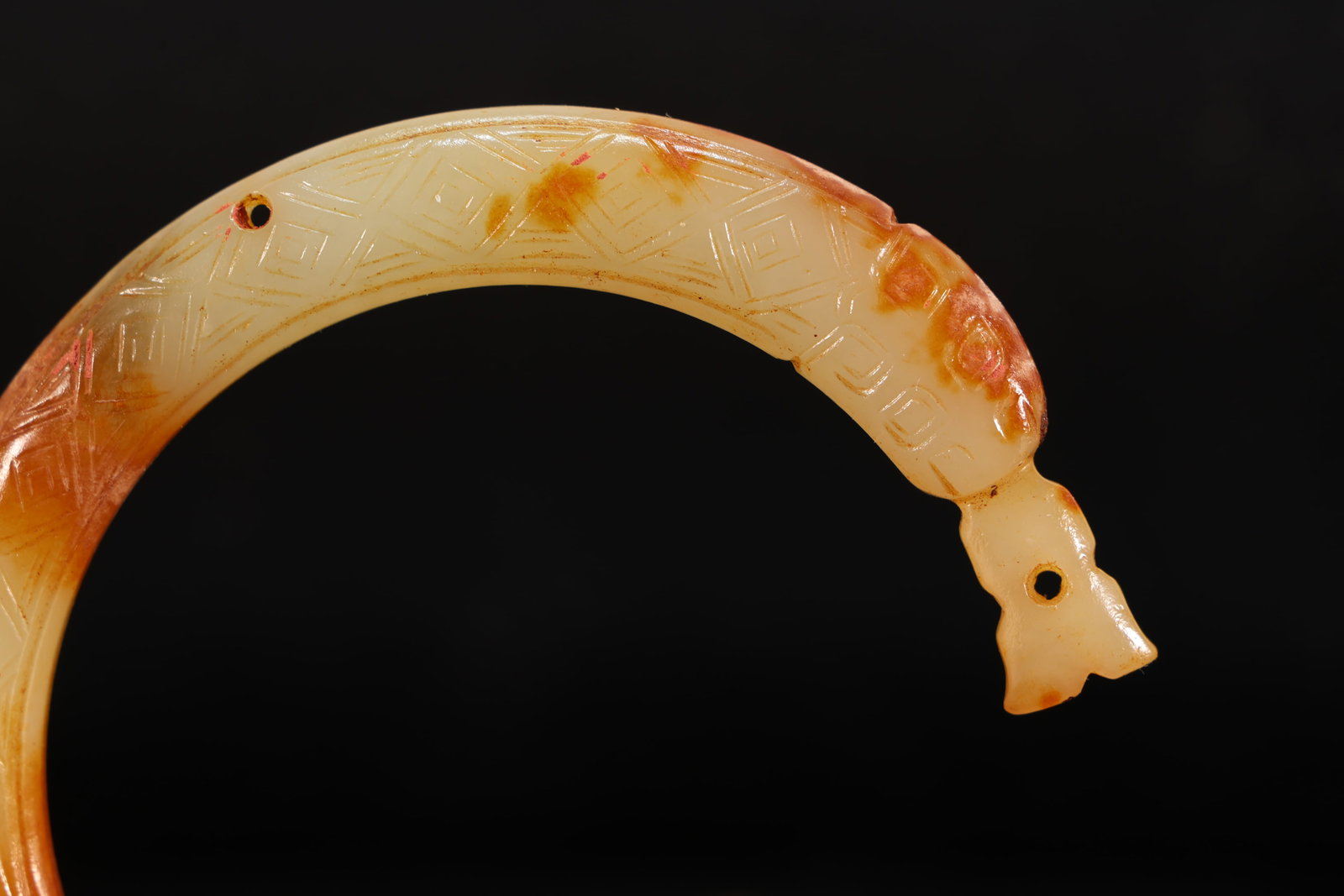 Jade Carved Dragon Pattern Ring - 2