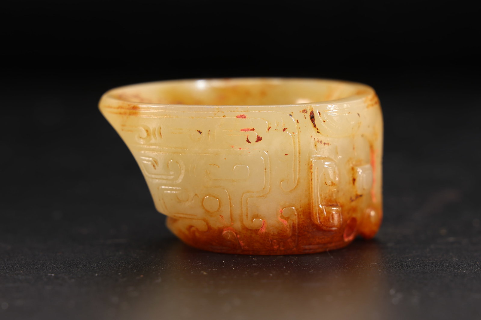 Jade Carved Beast Face Pattern Thumb Ring - 4