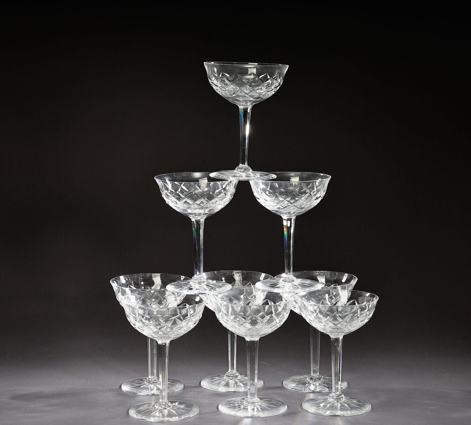 9pcs Of Orrefors 5" Champagne Crystal Glasses (1 of 6)