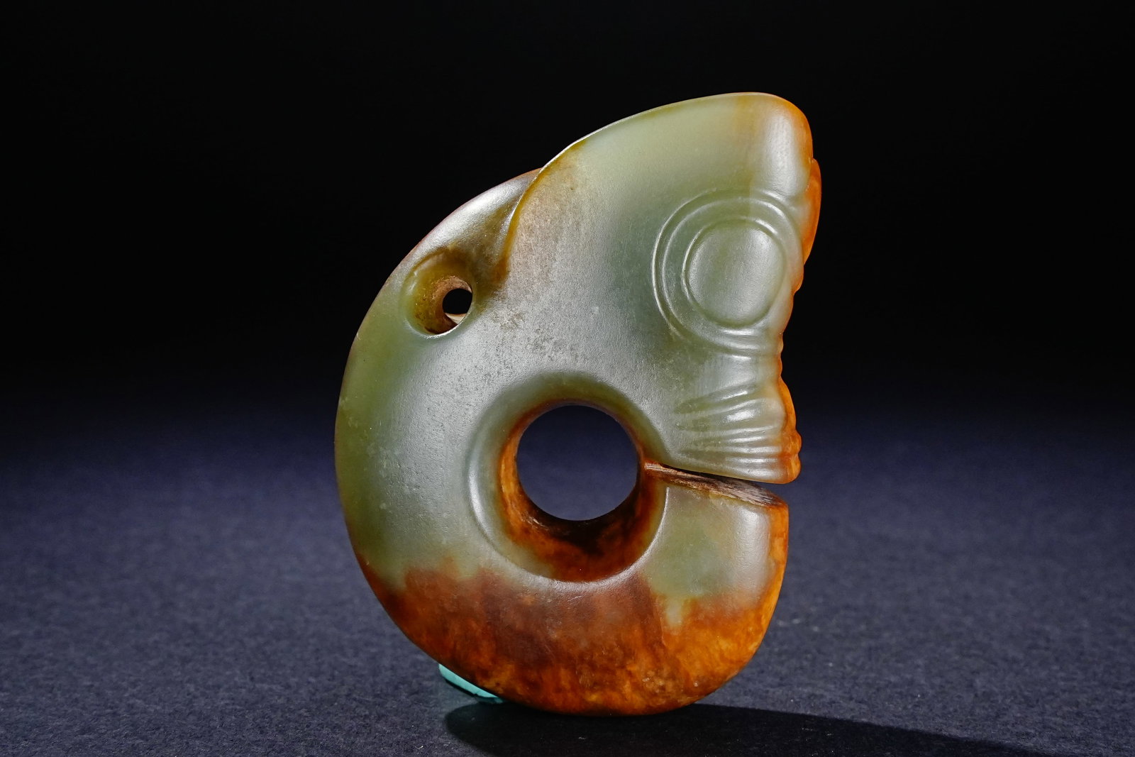 Hongshan Jade Carved Pig Dragon Shape Ornament: Hongshan Jade Carved Pig Dragon Shape Ornament (6 x 4.3 x 1.8cm)