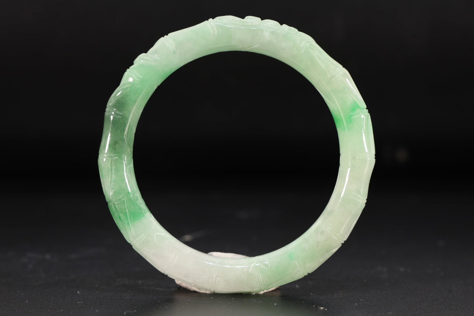 Jadeite Carved Bamboo Pattern Bangle (1 of 6)