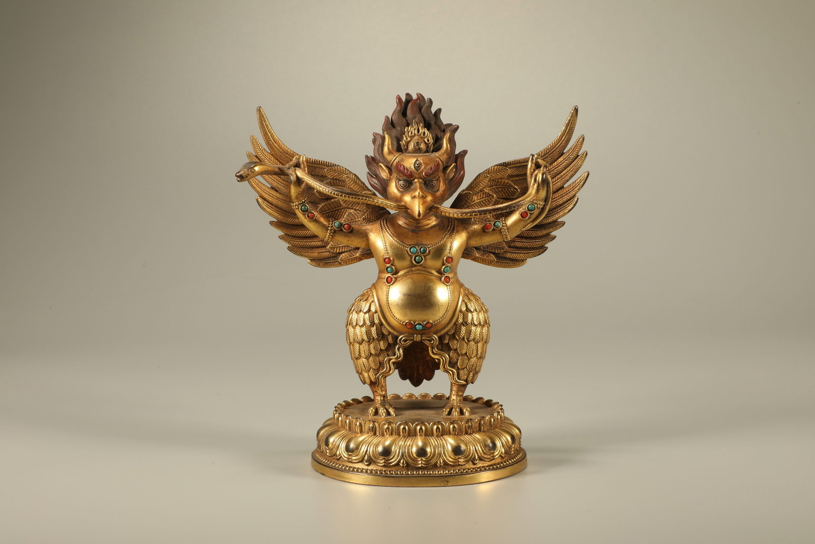 Gilt Bronze Garuda Figure: Gilt Bronze Garuda Figure (16 x 14cm)