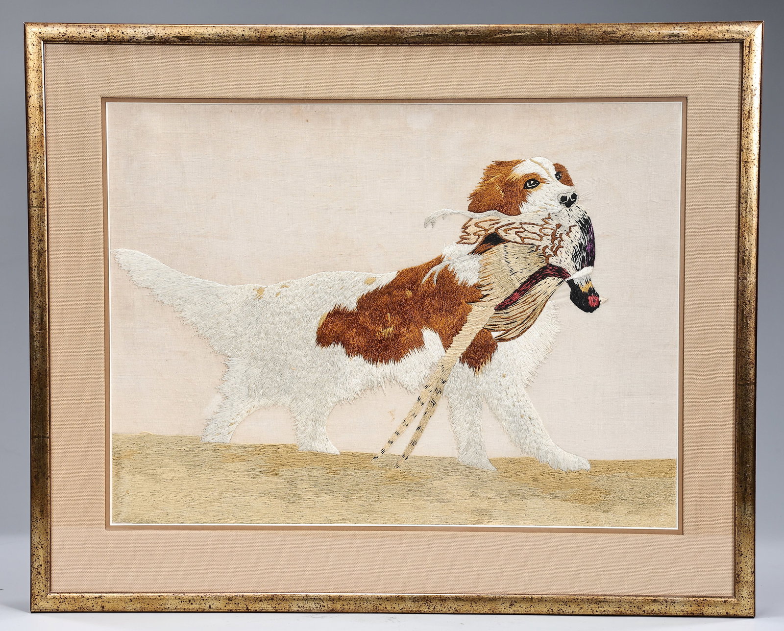 Spaniel Dog Embroidered Depicting Painting Framed (1 of 5)
