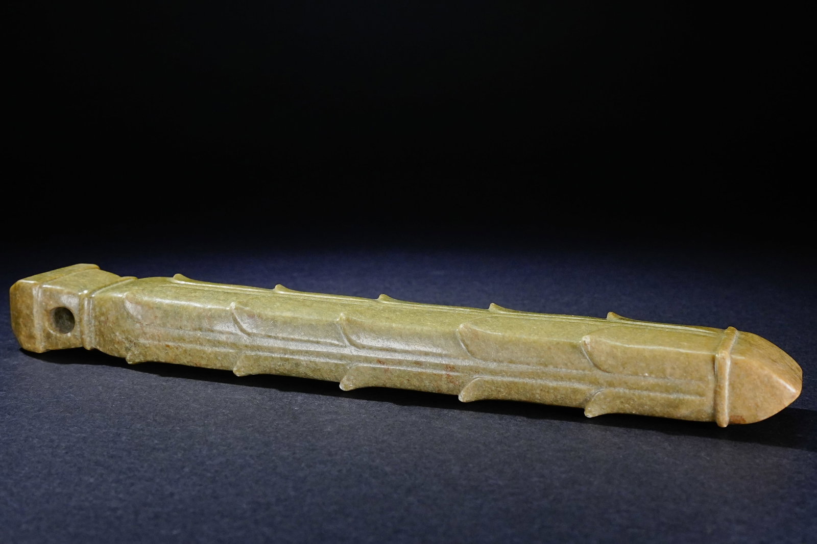 Jade Carved Cloud Pattern Stick - 2
