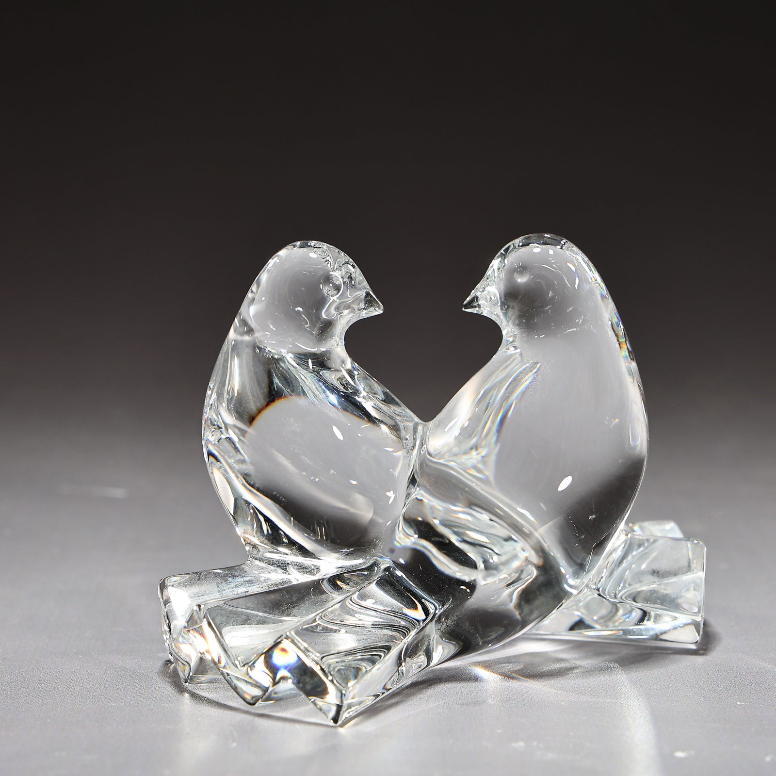Baccarat France Clear Crystal Twin Love Doves Figurine (1 of 5)