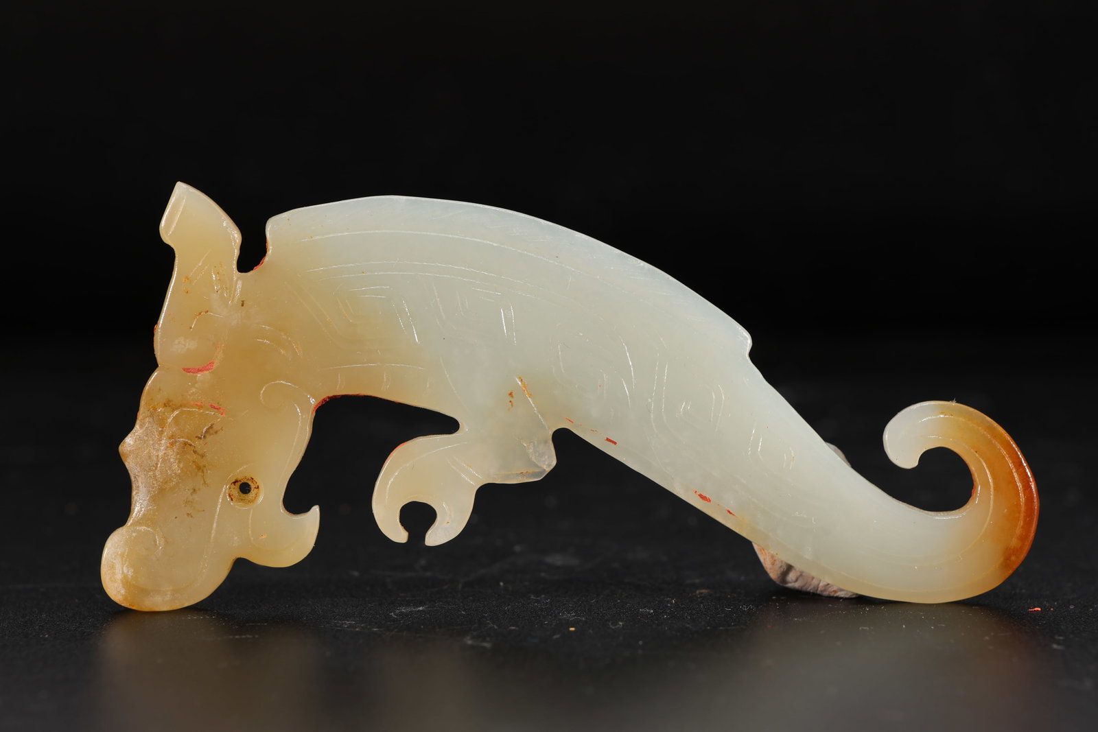 Jade Carved Dragon Shape Bi (1 of 6)