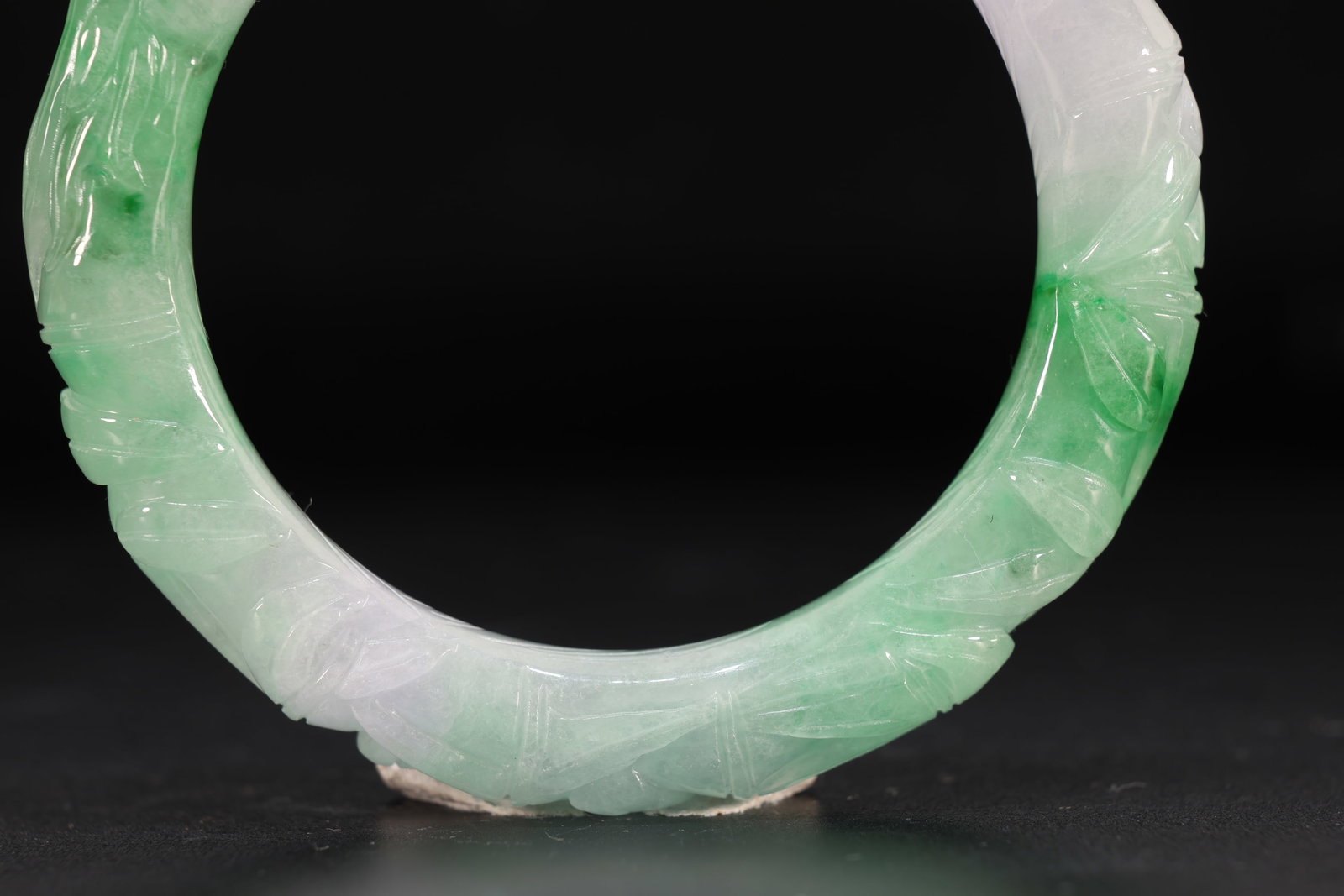 Jadeite Carved Dragon Pattern Bangle - 3