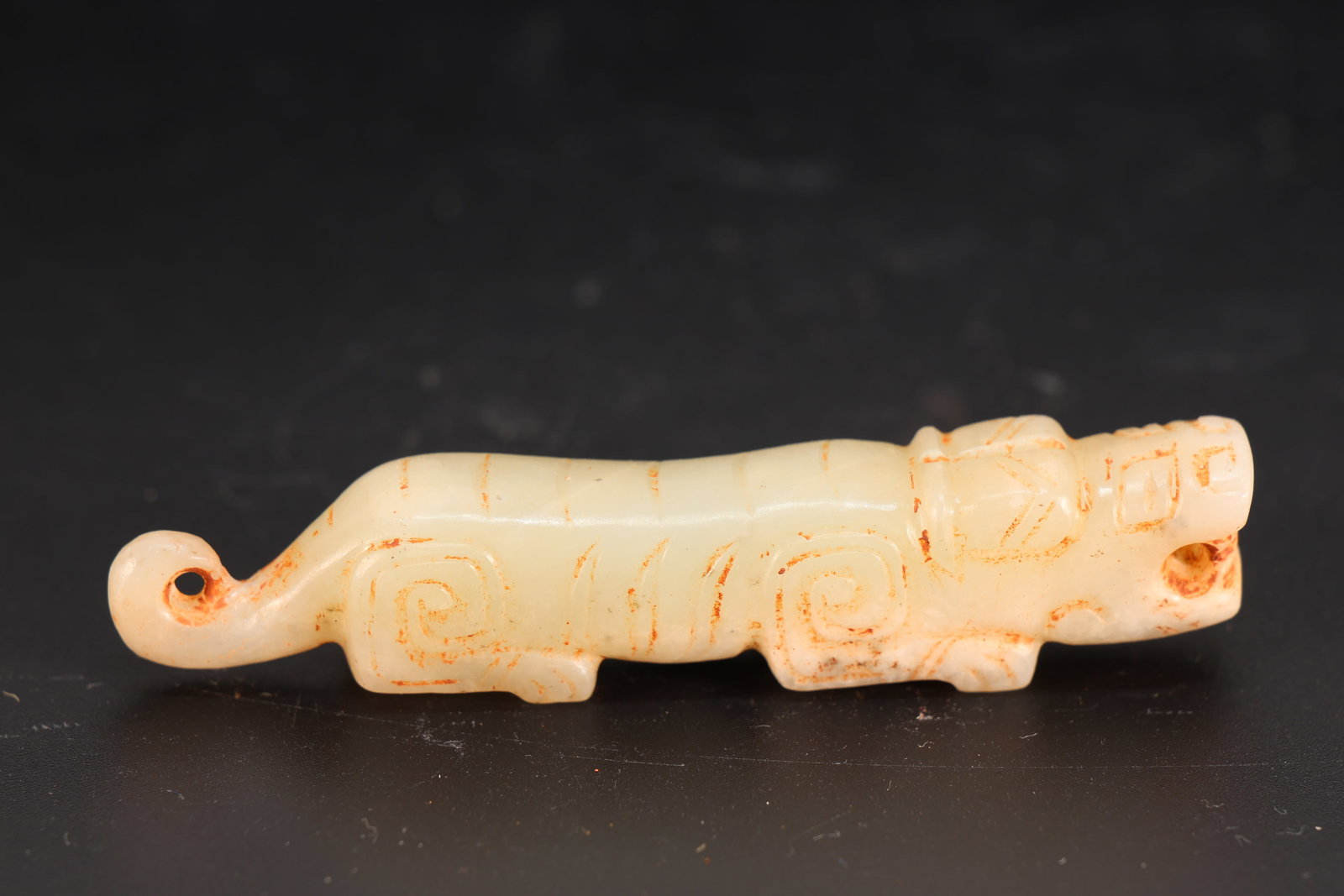 Jade Carved Beast Face Pattern Tiger Shape Ornament (1 of 4)