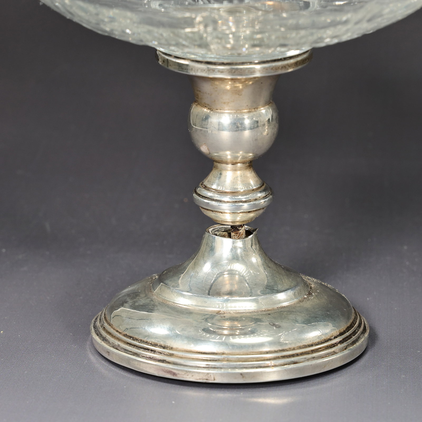Sterling Silver Glass Compote Bowl Candy Dish Set Of 3 - 5