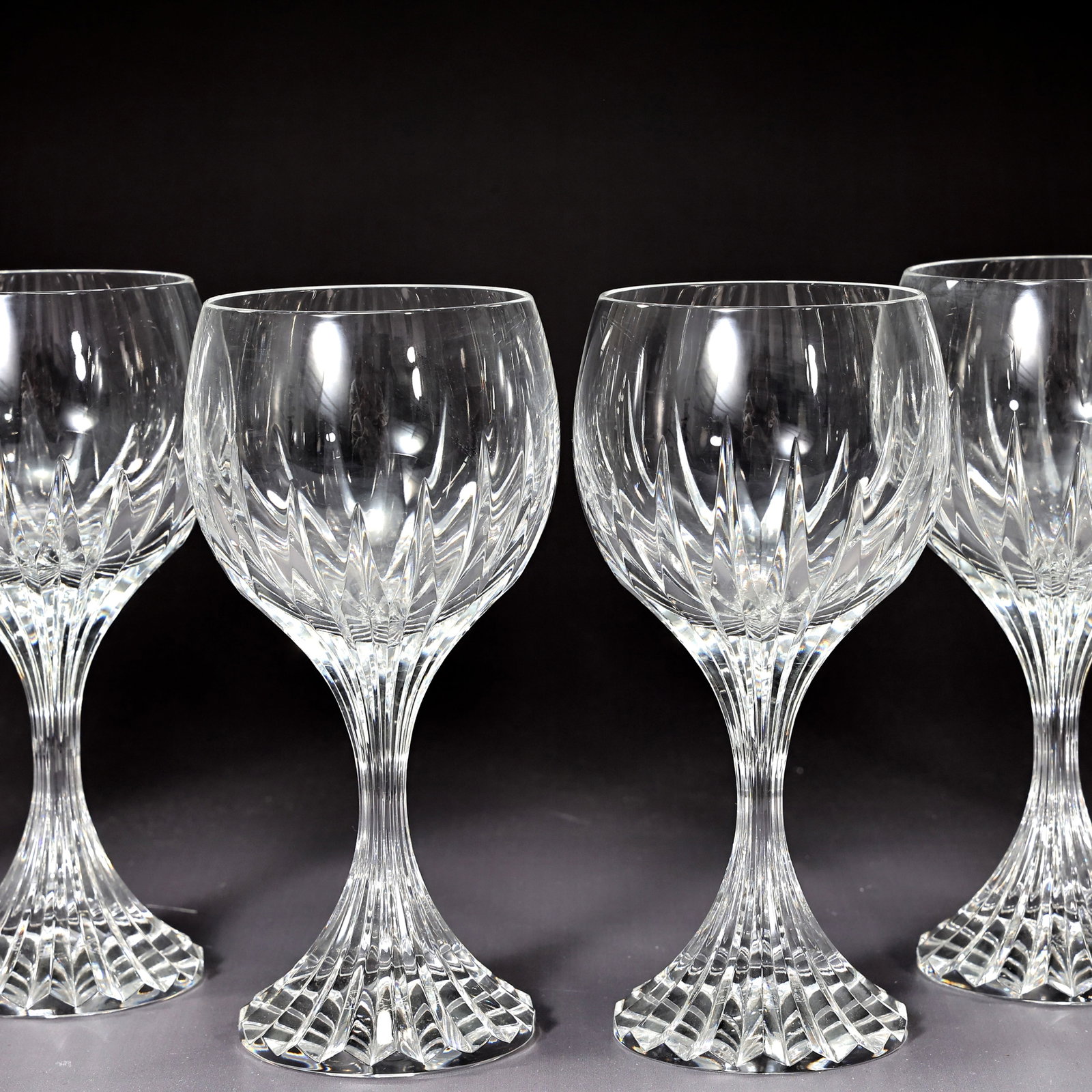 Baccarat France Six Massena Crystal 6.5" Wine Glasses Goblets - 3