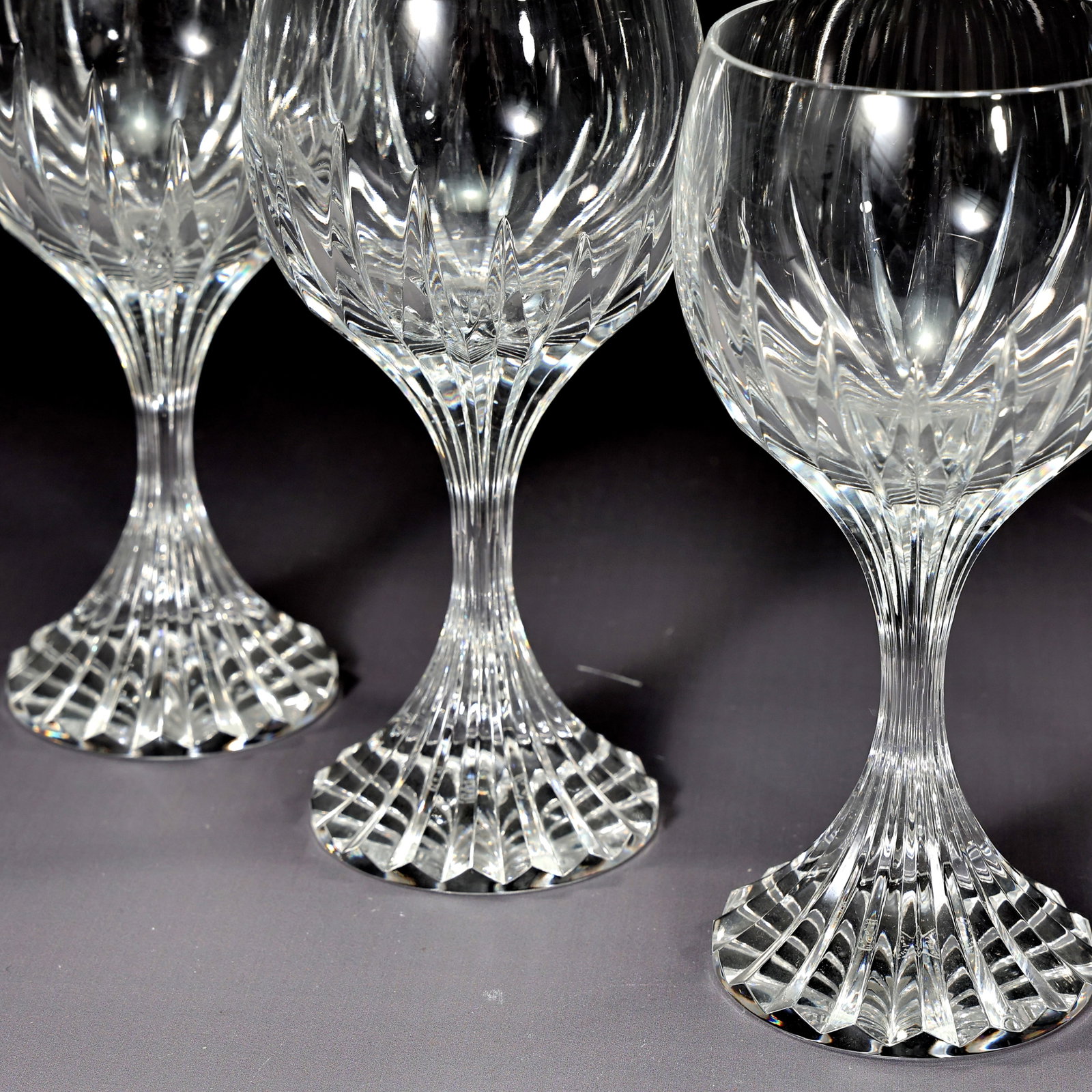 Baccarat France Six Massena Crystal 6.5" Wine Glasses Goblets - 5