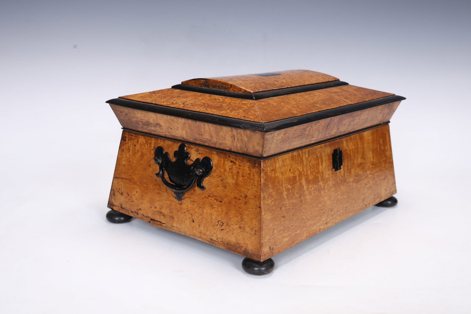 Bird's- Eye Maple And Ebony Box Of Architectural Form English Circa 1820 - 4