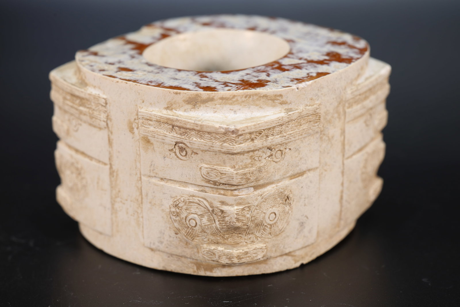 Liangzhu Jade Carved Beast Face Pattern Cong (1 of 13)