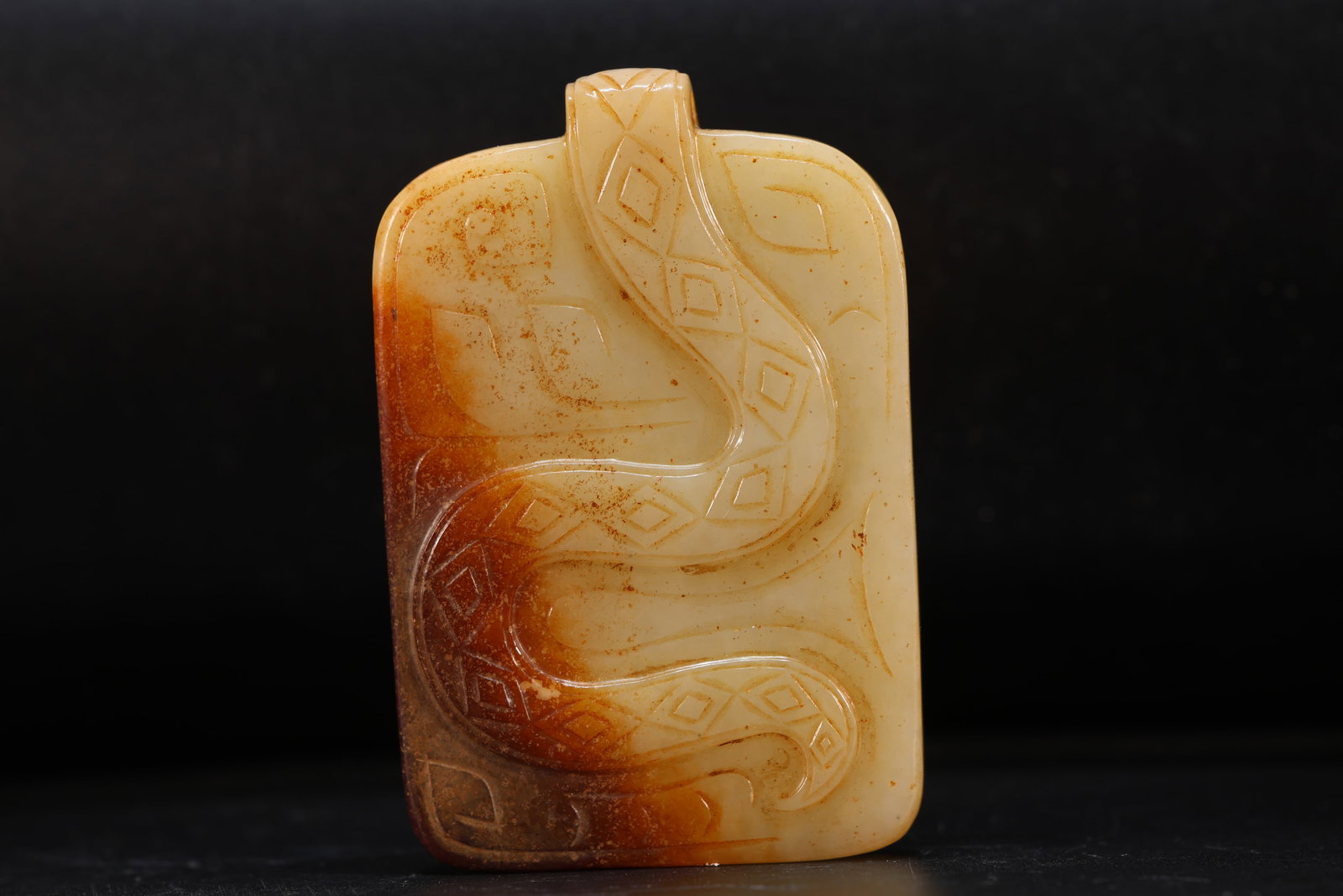 Jade Carved Beast Face Pattern Bi - 4