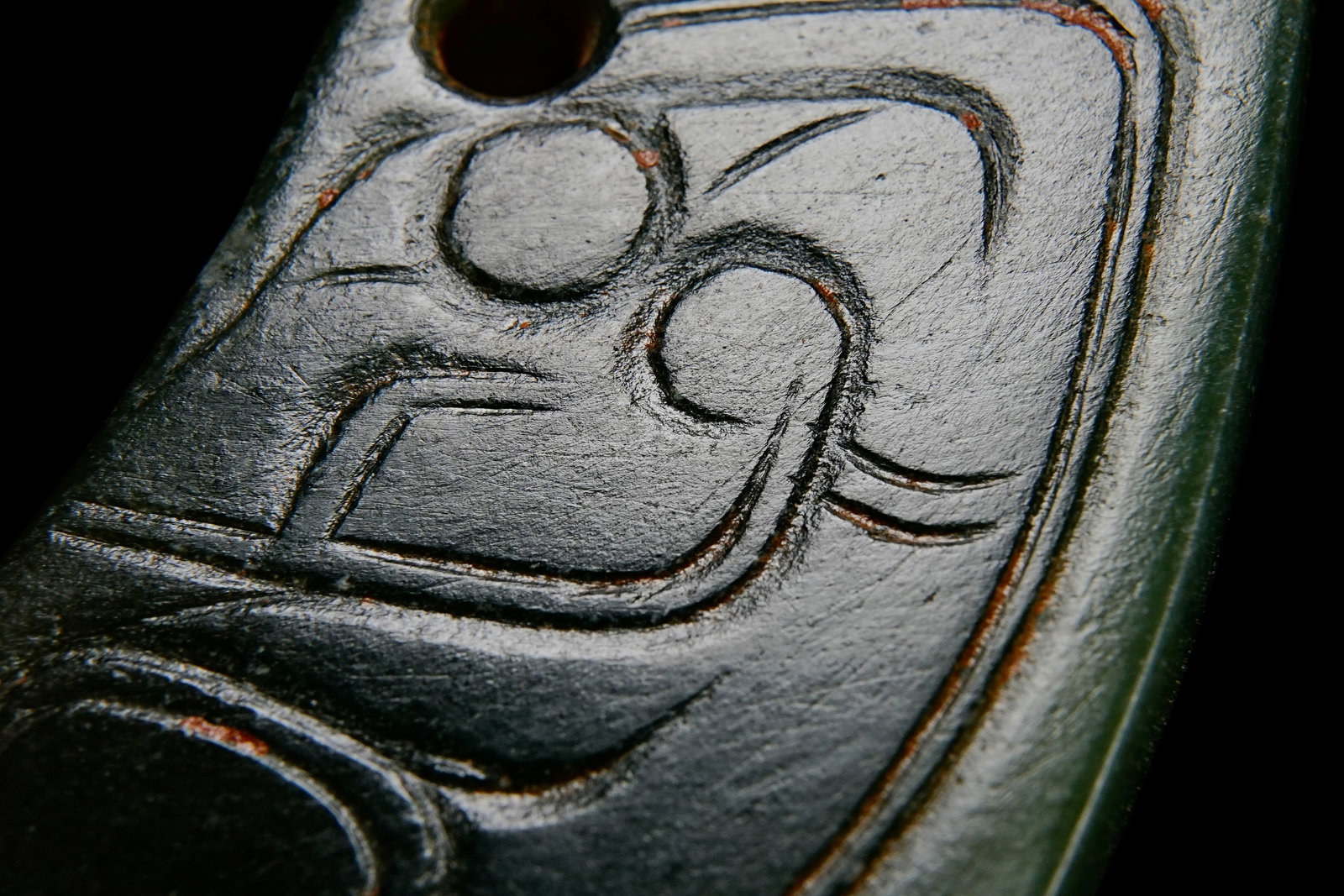 Jade Carved Beast Face Pattern Bi - 4