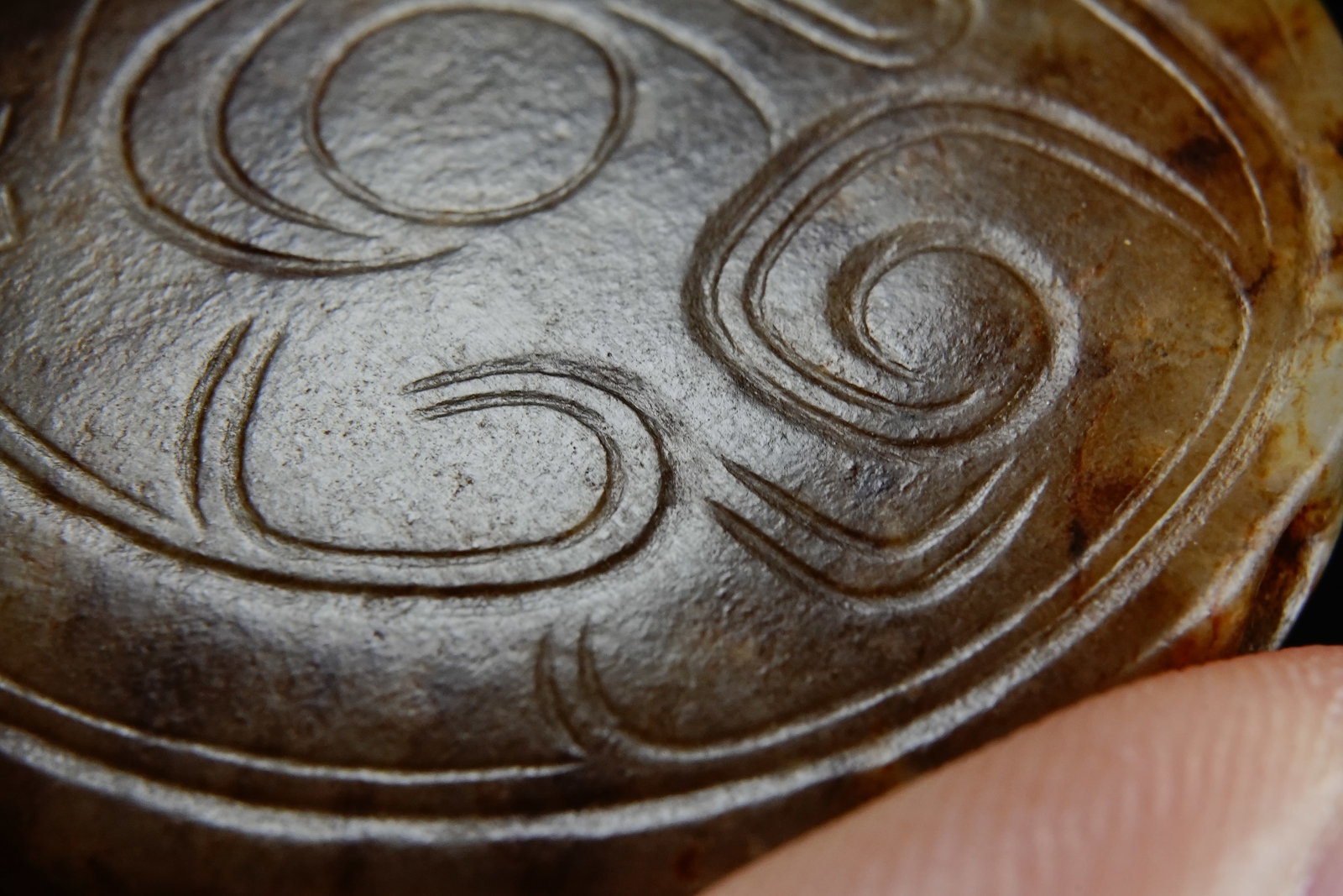Jade Carved Beast Face Pattern Sword Ornament - 5