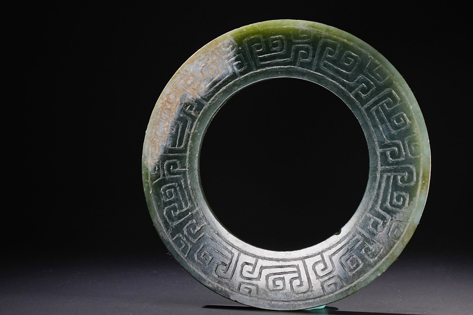 Jade Carved Cloud Pattern Ring - 2