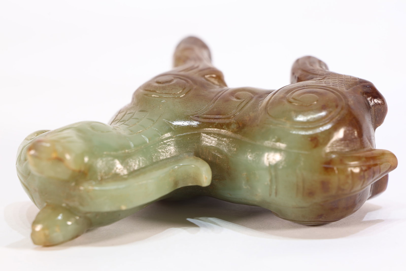 Jade Carved Beast Face Pattern Horse Shape Ornament - 10