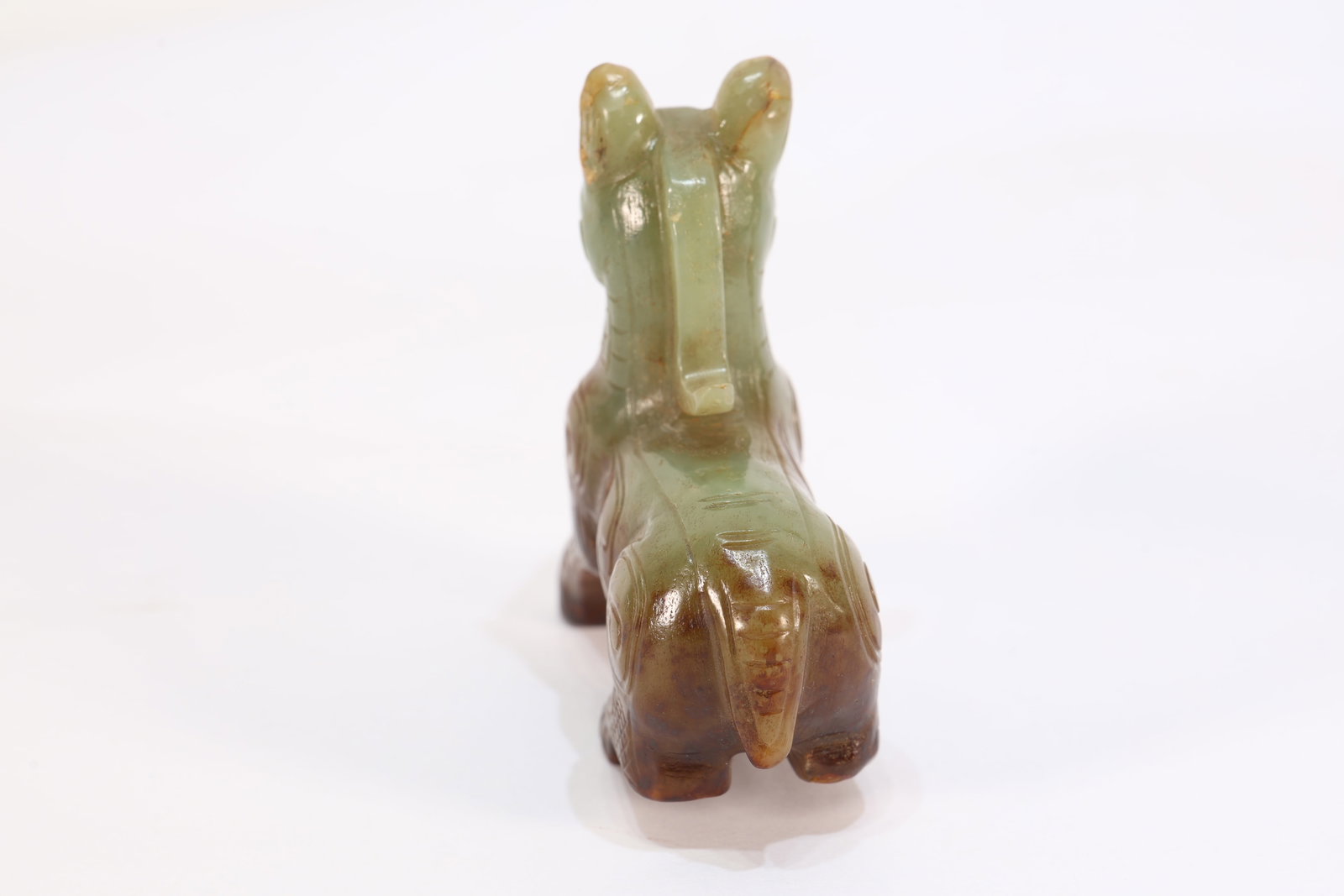 Jade Carved Beast Face Pattern Horse Shape Ornament - 8
