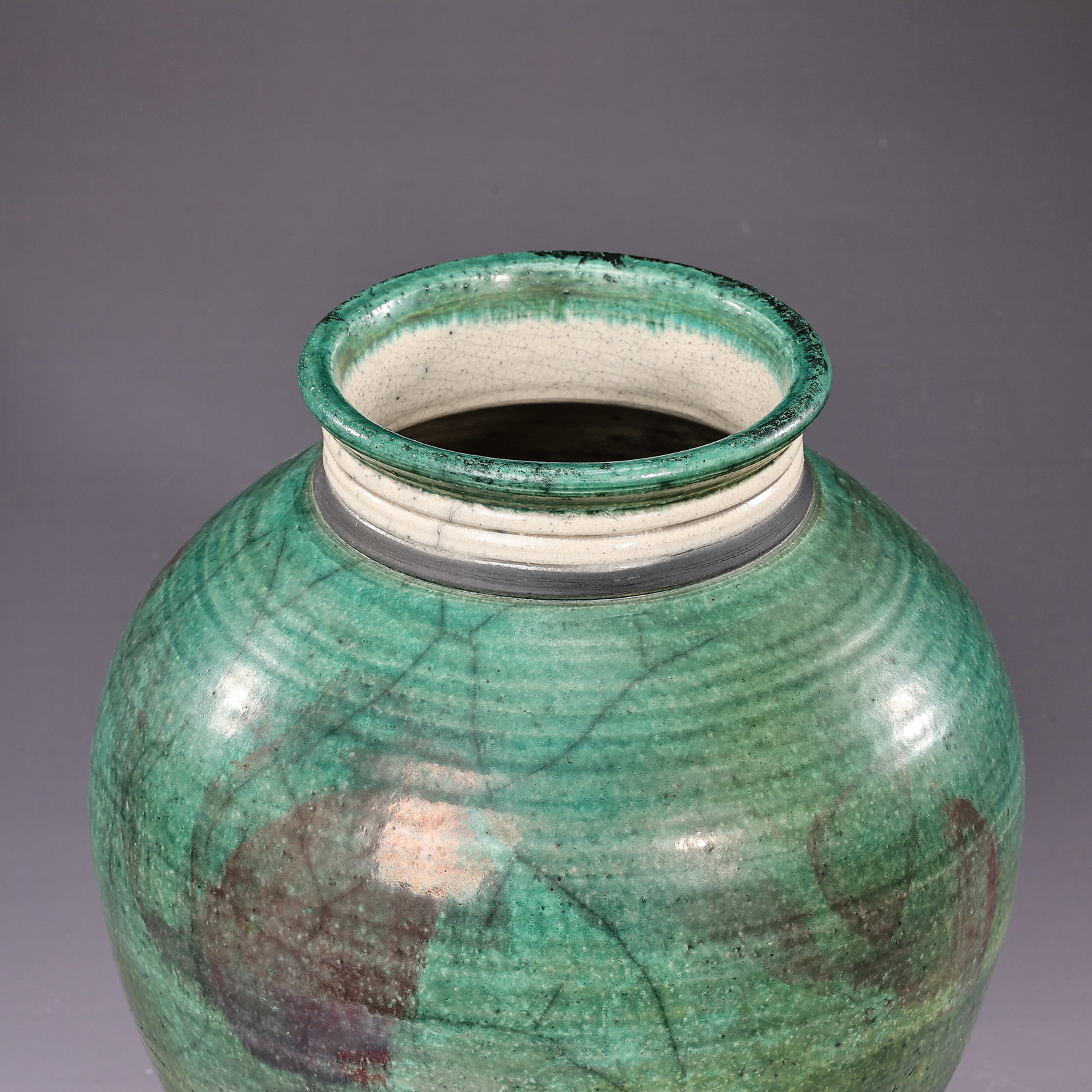 Native American Style Green Glaze Pottery Vase Signed 1997 - 2