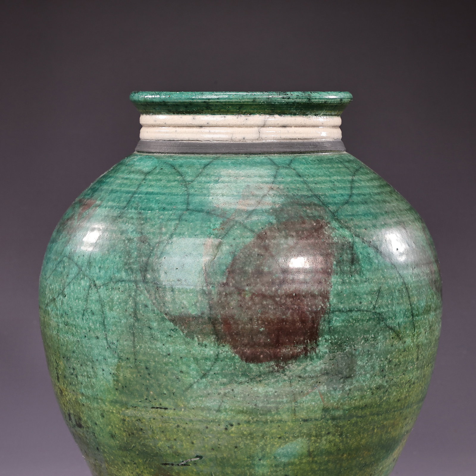 Native American Style Green Glaze Pottery Vase Signed 1997 - 4