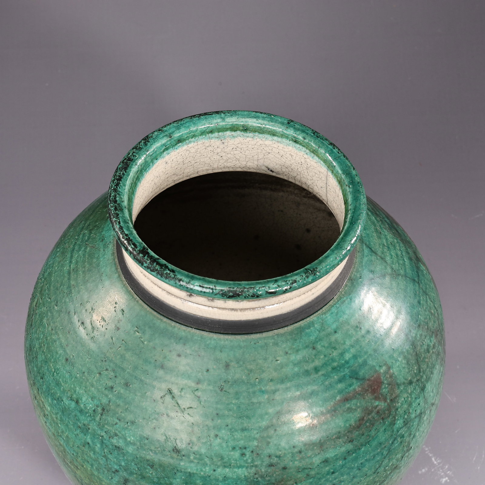 Native American Style Green Glaze Pottery Vase Signed 1997 - 5