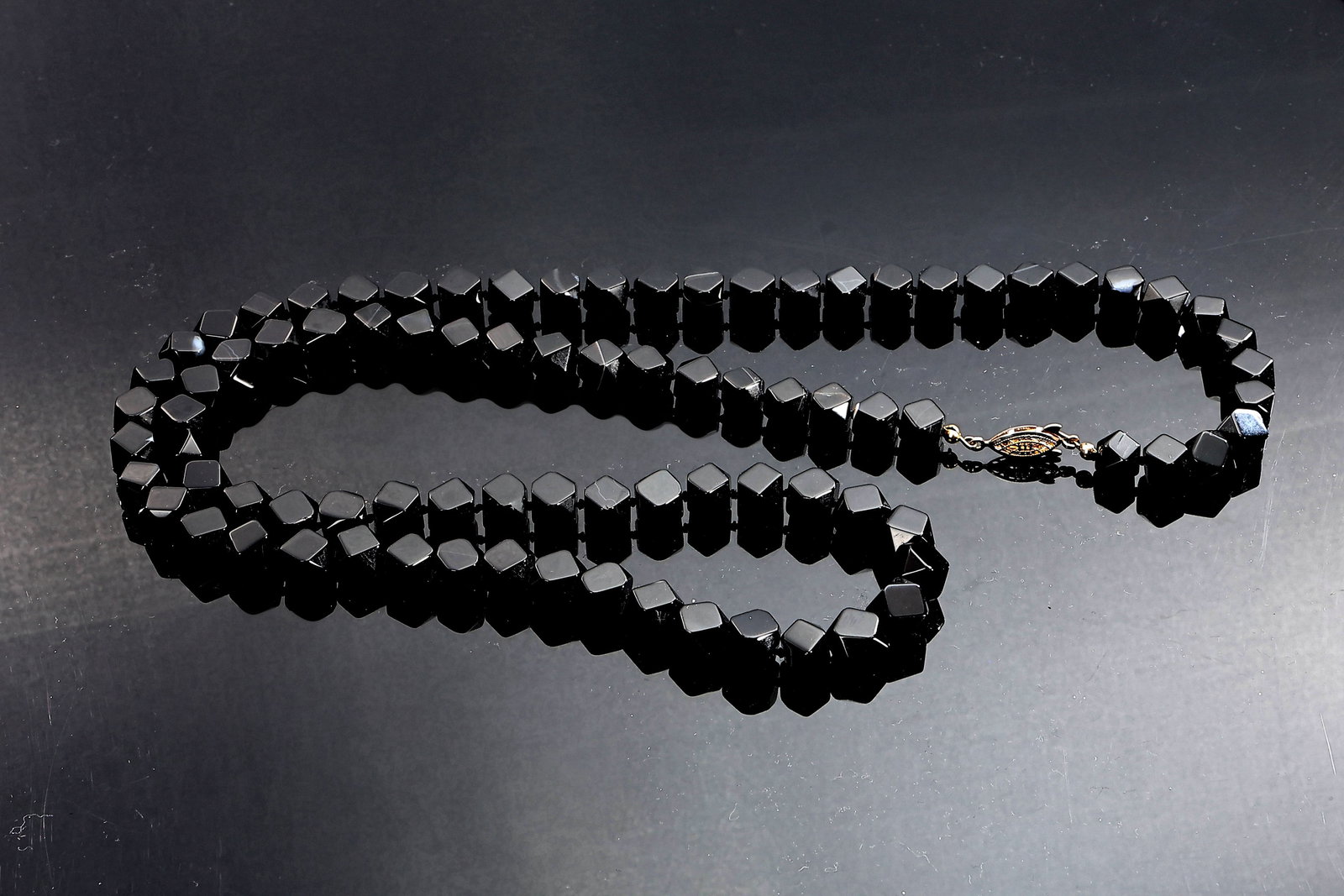 Faceted Carnelian Beaded Necklace And Black Cube Onyx Necklace - 5