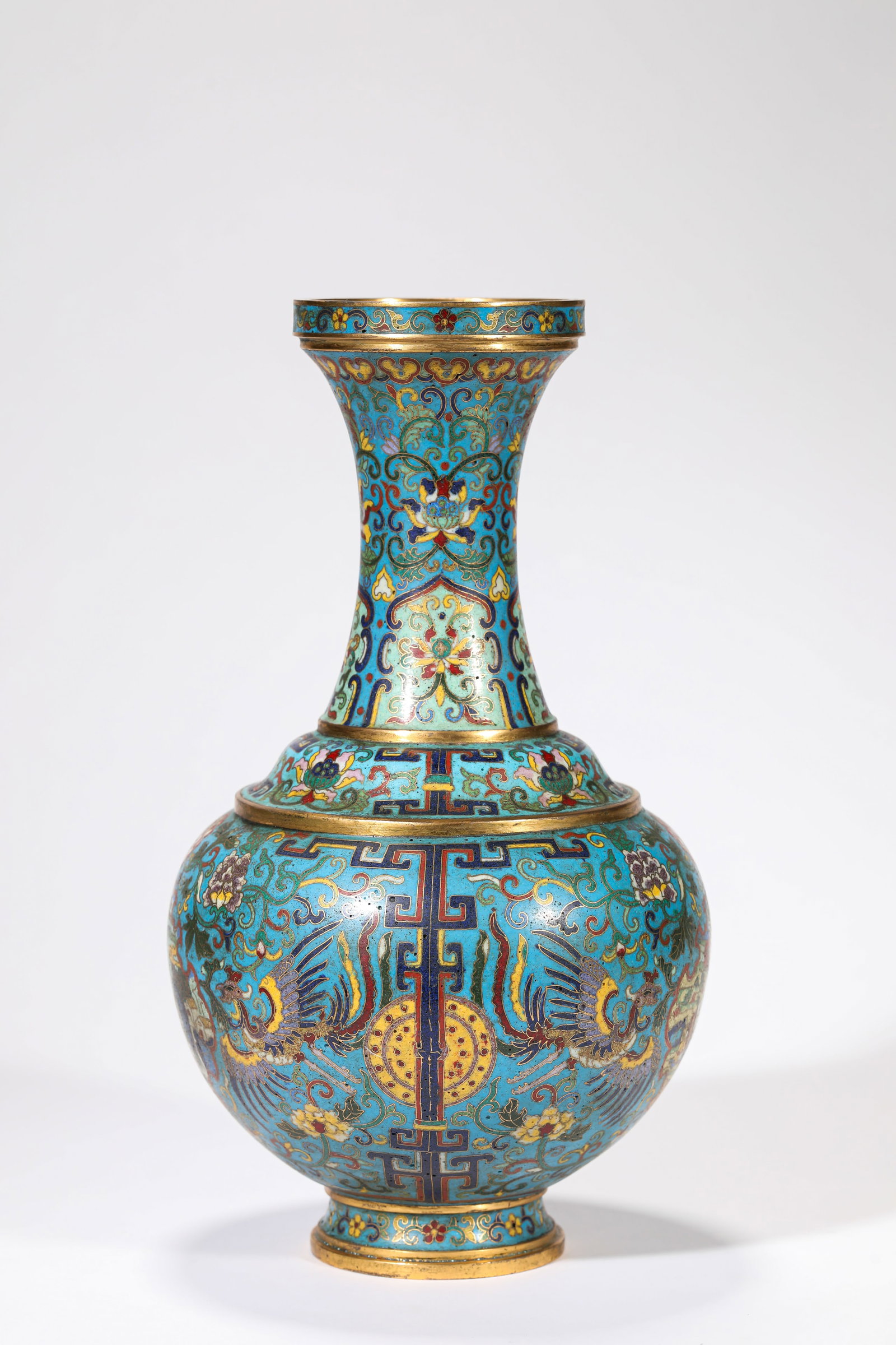 A PAIR OF CLOISONNé ENAMEL ‘LANDSCAPE AND PHOENIX’ VASES - 10