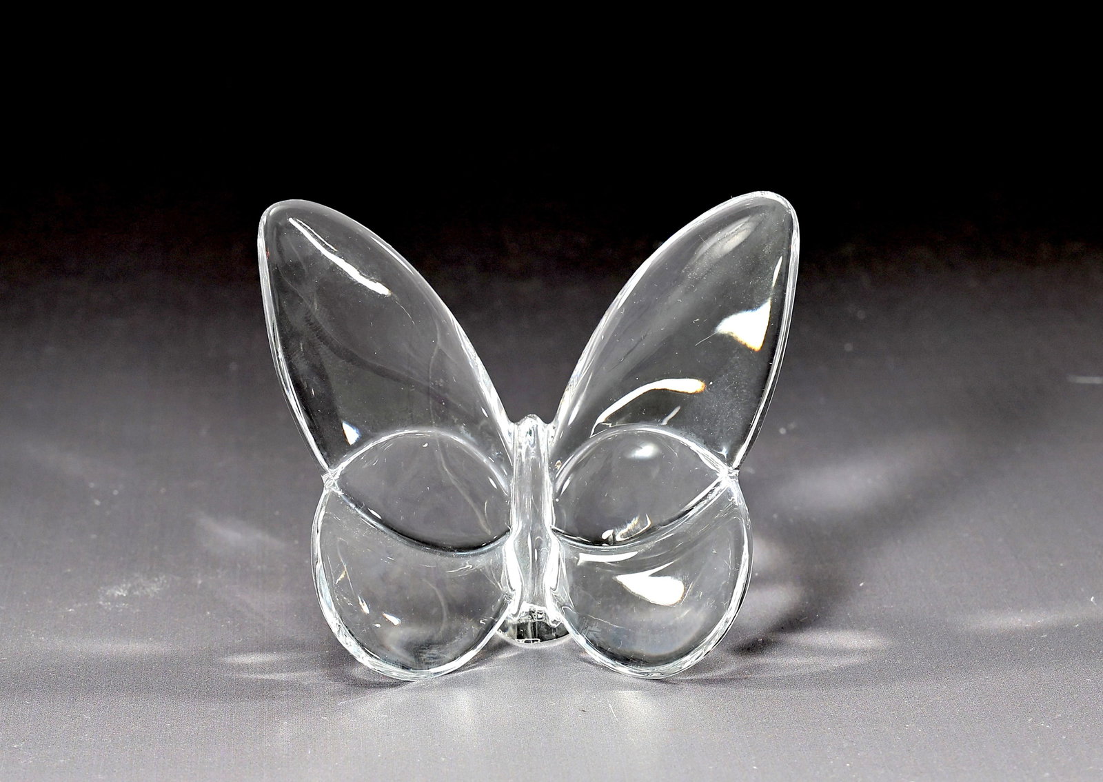 Baccarat France Clear Crystal Luck Butterfly Paperweight - 2