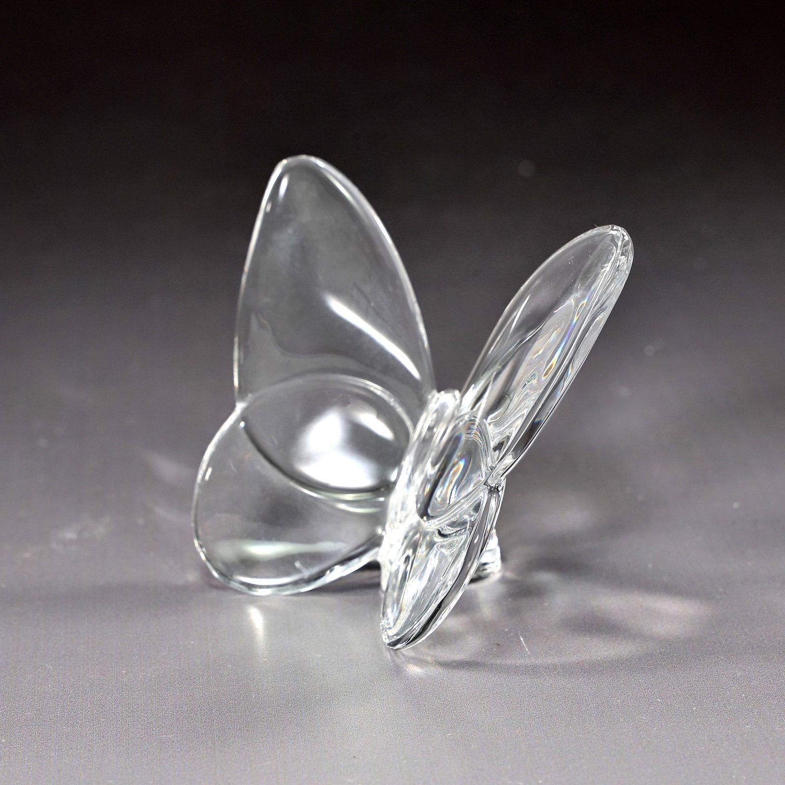 Baccarat France Clear Crystal Luck Butterfly Paperweight - 3