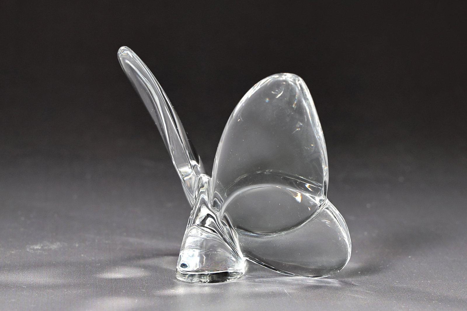 Baccarat France Clear Crystal Luck Butterfly Paperweight - 4