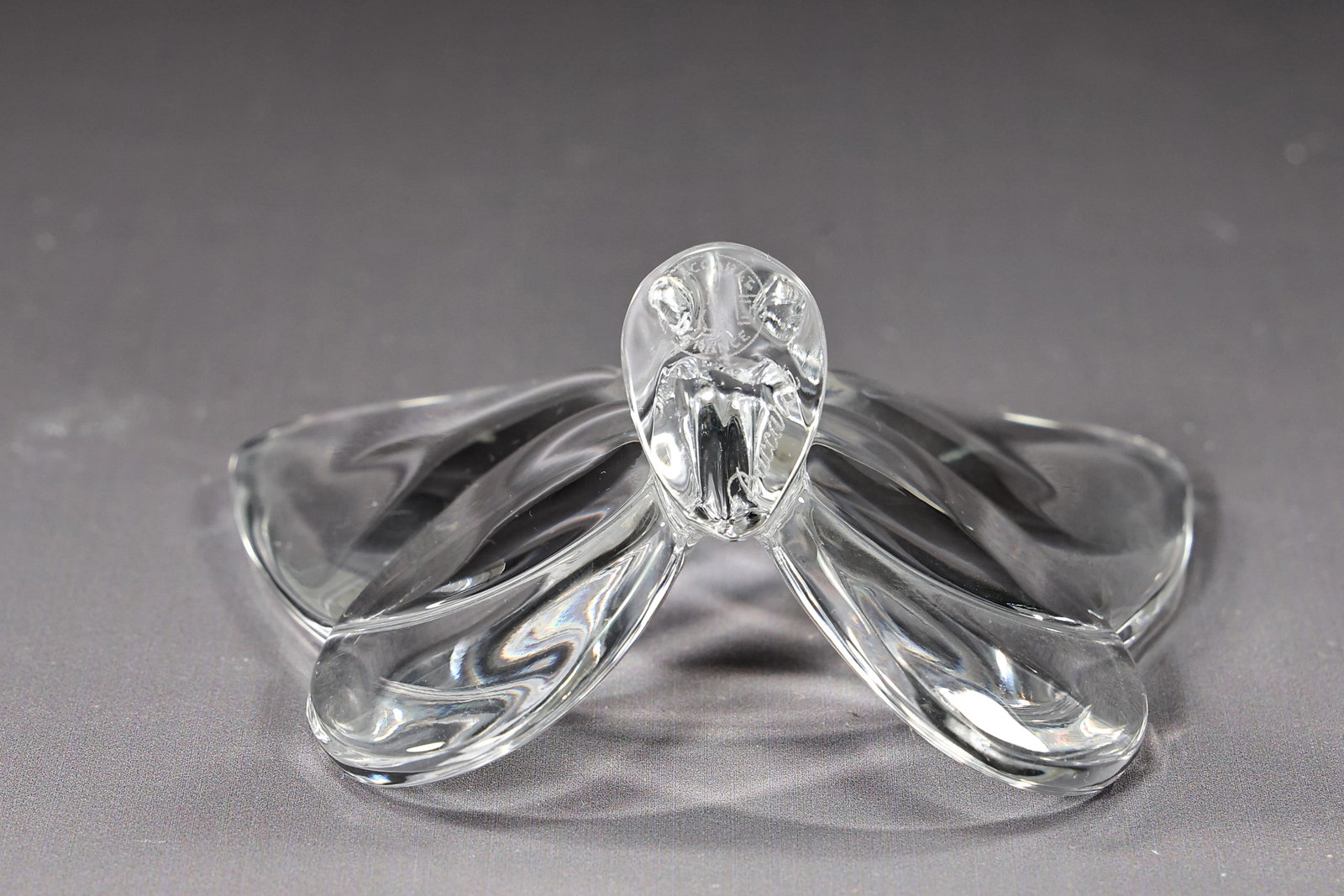 Baccarat France Clear Crystal Luck Butterfly Paperweight - 5