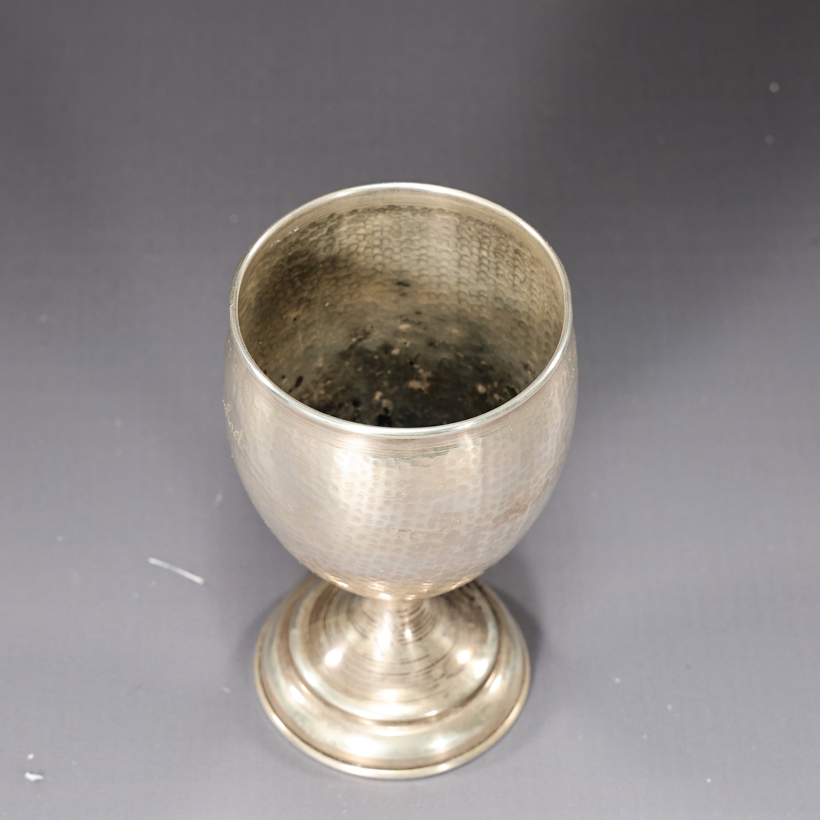 Hammered 905 Silver Footed Drinking Cup J.S.R - 2