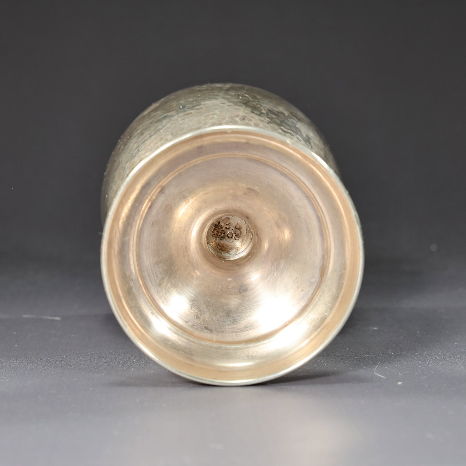 Hammered 905 Silver Footed Drinking Cup J.S.R - 3