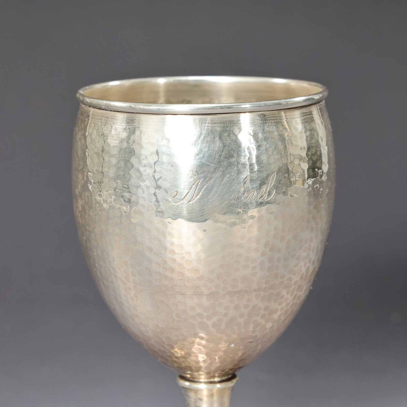 Hammered 905 Silver Footed Drinking Cup J.S.R - 4