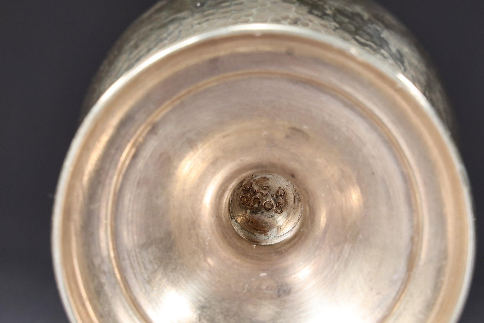 Hammered 905 Silver Footed Drinking Cup J.S.R - 5