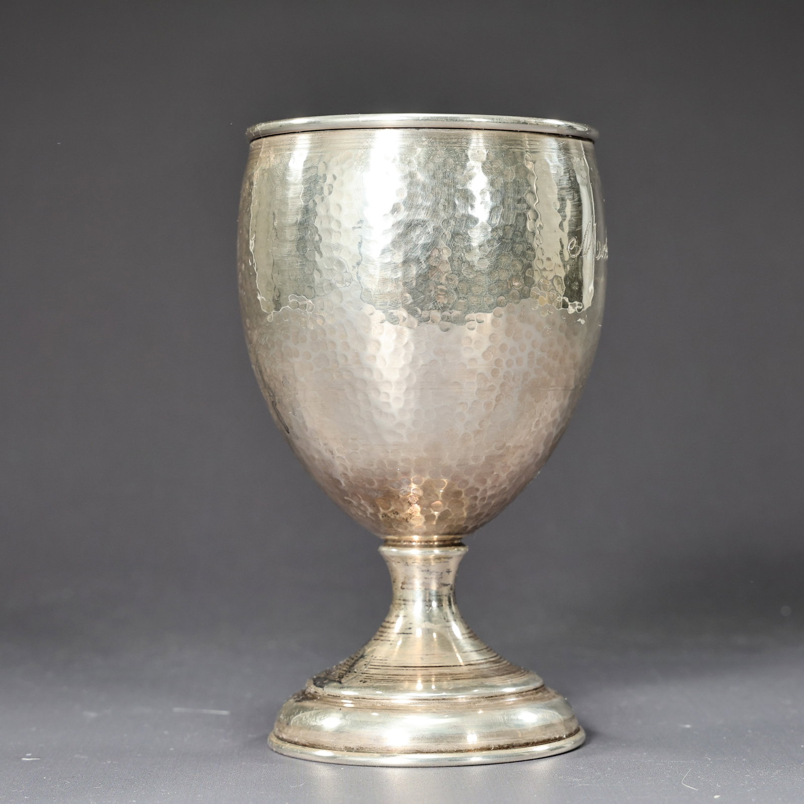 Hammered 905 Silver Footed Drinking Cup J.S.R - 6
