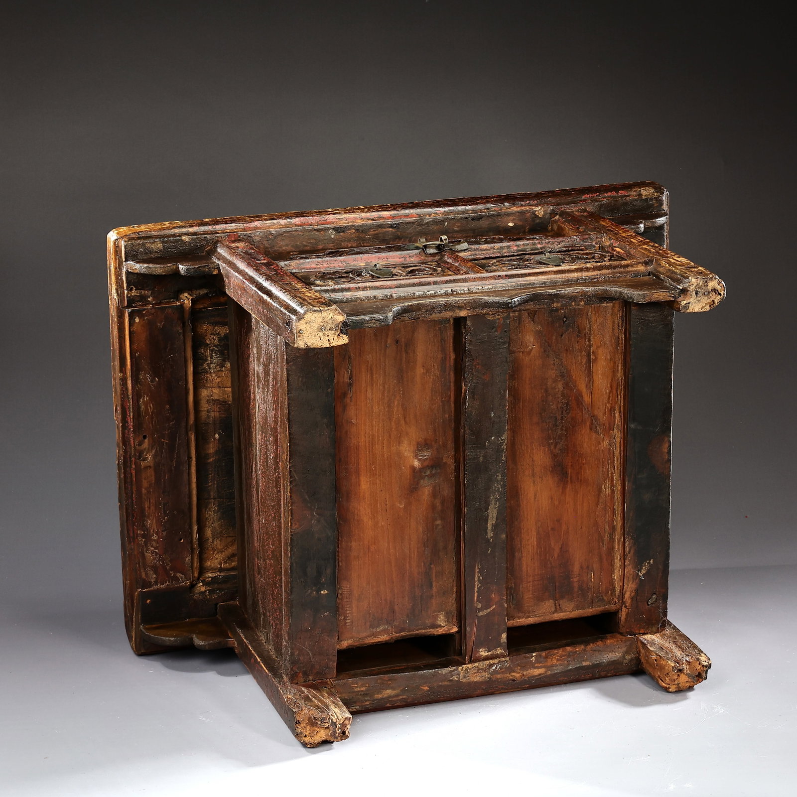 Chinese Carved Two Drawer Alter Cabinet - 9