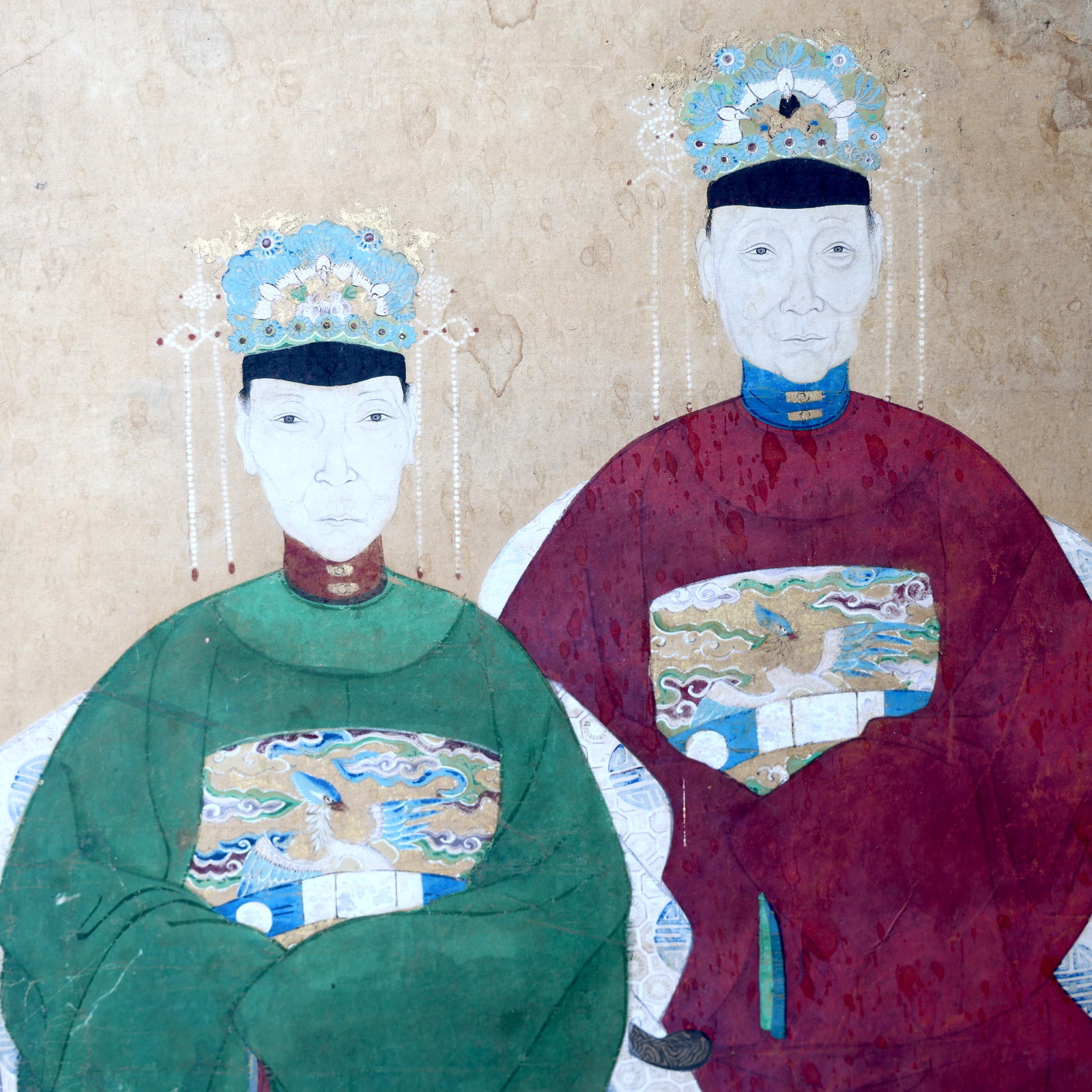19th Century Chinese Ancestor Group Portraits Painting - 7