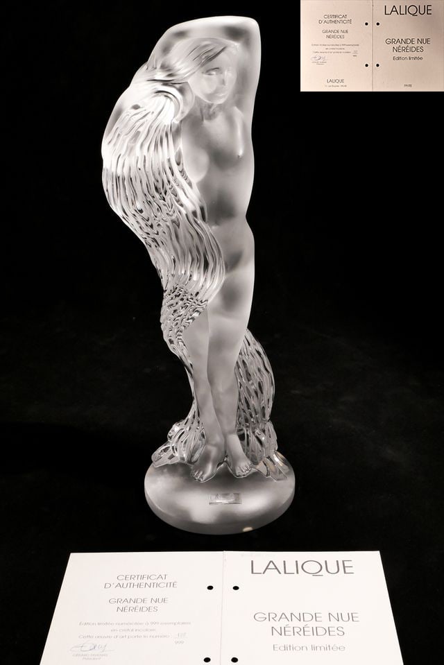 Huge Lalique"Grande Nue Nereides"Crystal Nude Sculpture Limited Edition 199/999 - 9