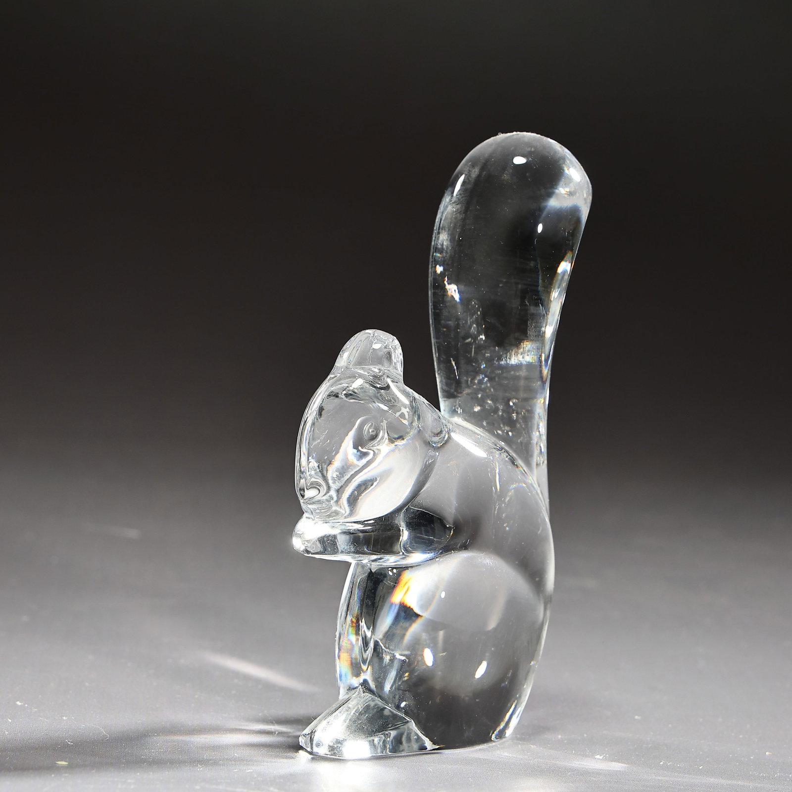 Baccarat France Clear Crystal Squirrel Paperweight - 2