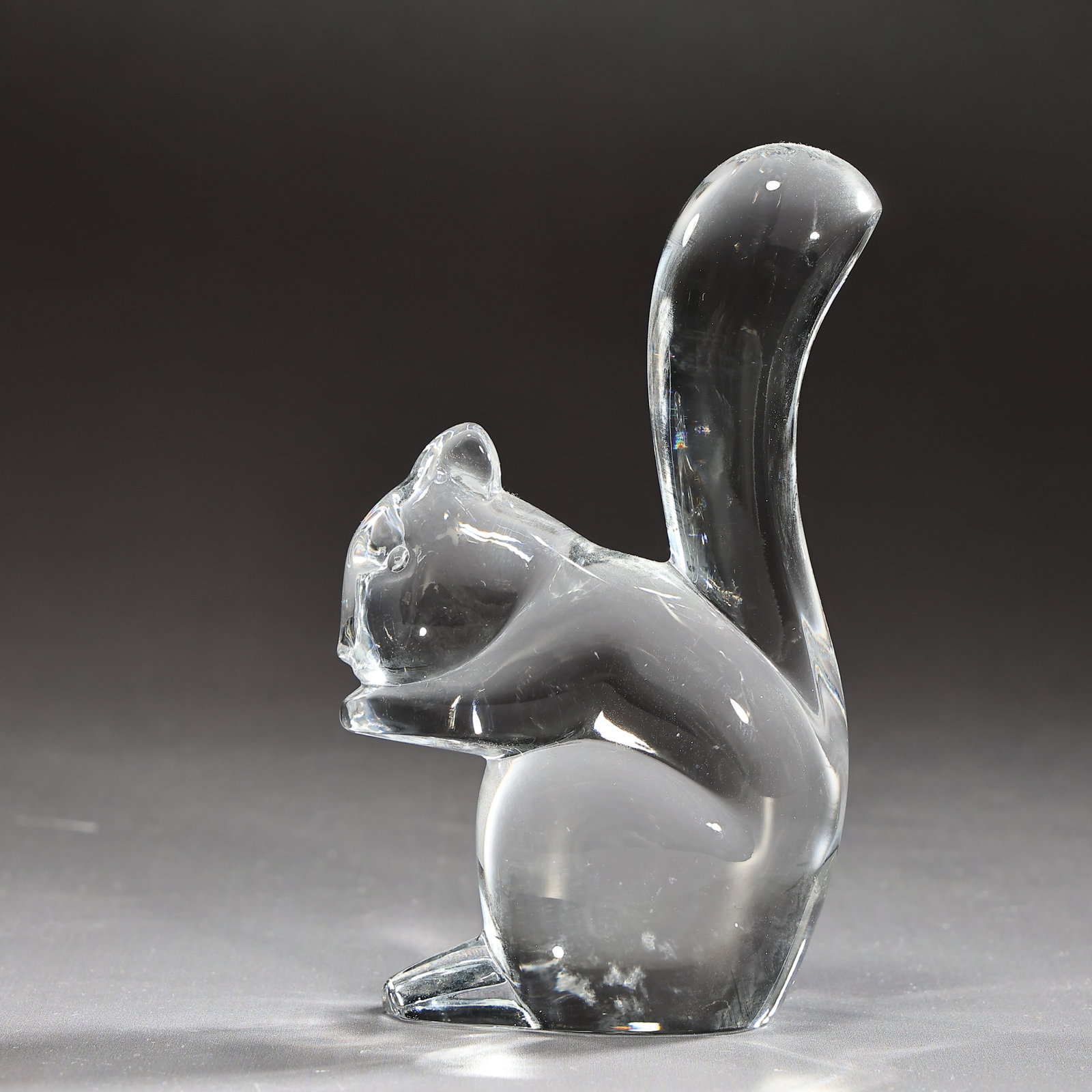 Baccarat France Clear Crystal Squirrel Paperweight - 3