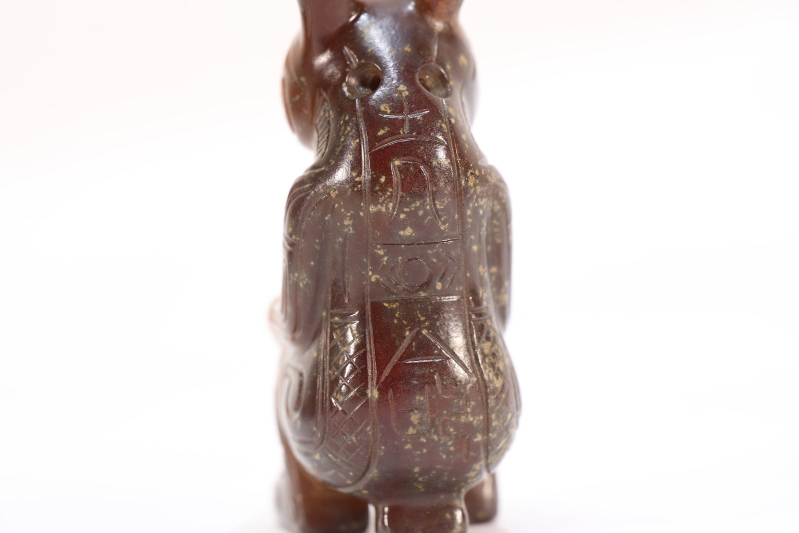 Jade Carved Beast Face Pattern Beast Shape Ornament - 6