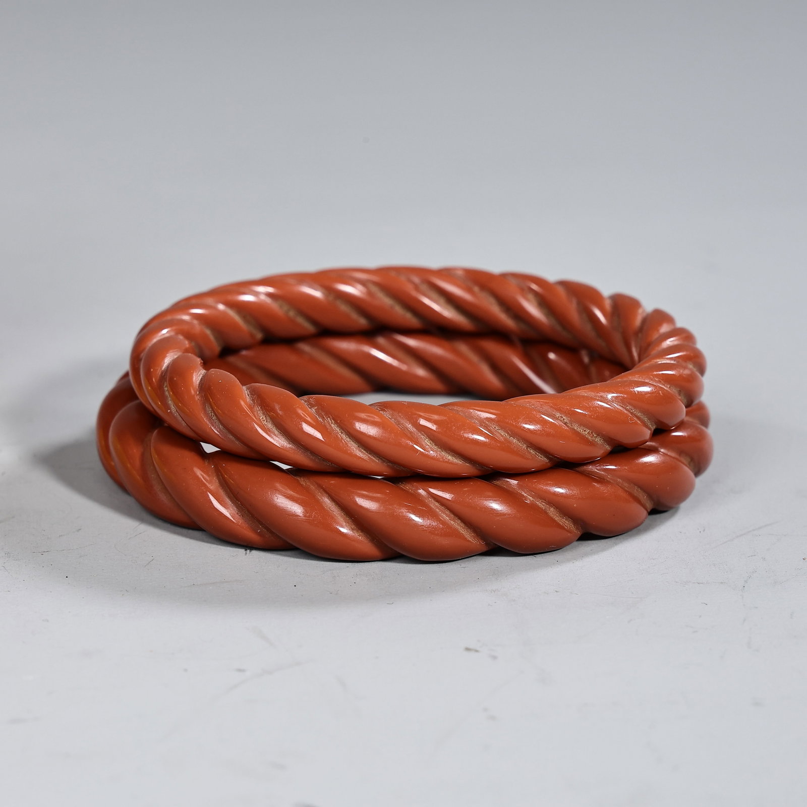 Vintage Seven Assorted Carved Twisted Bakelite Bangle Bracelets - 3
