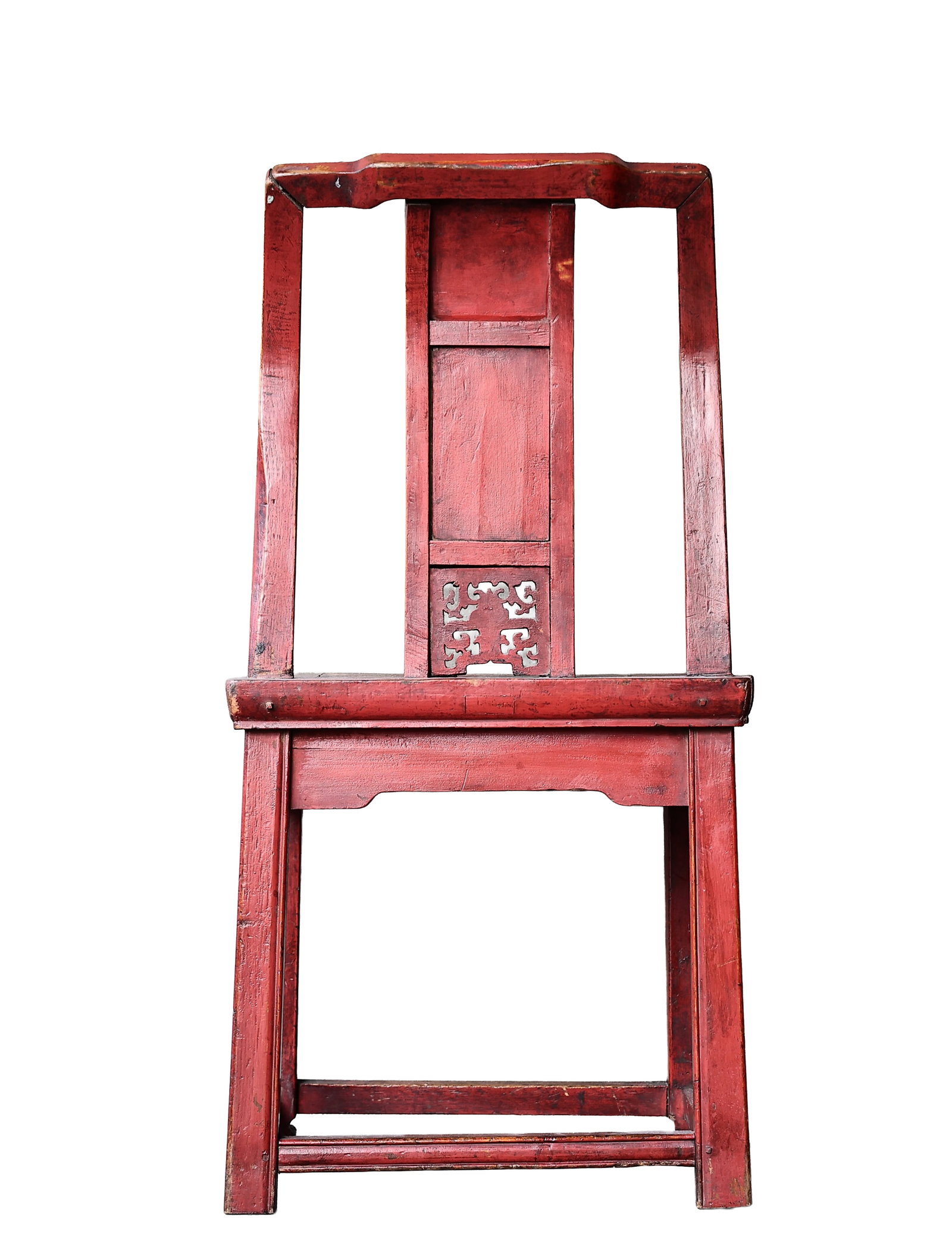 Chinese Wood Carved Red Lacquer Chair - 7