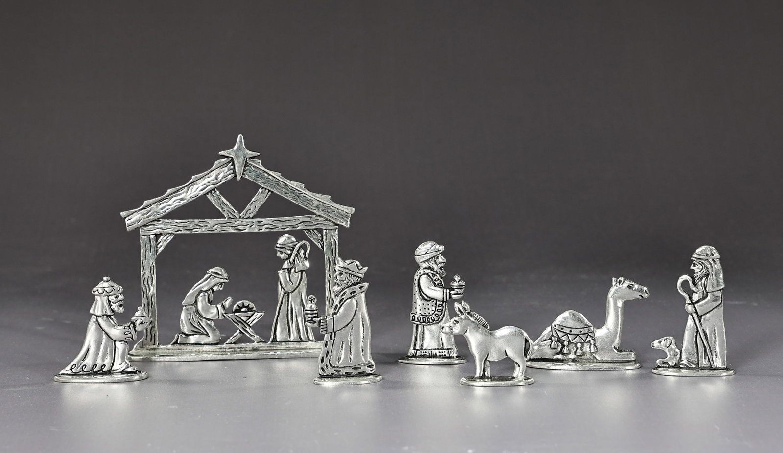 Basic Spirit Nativity Set Pewter Handcrafted Figurine 7 Piece Gift Box - 4