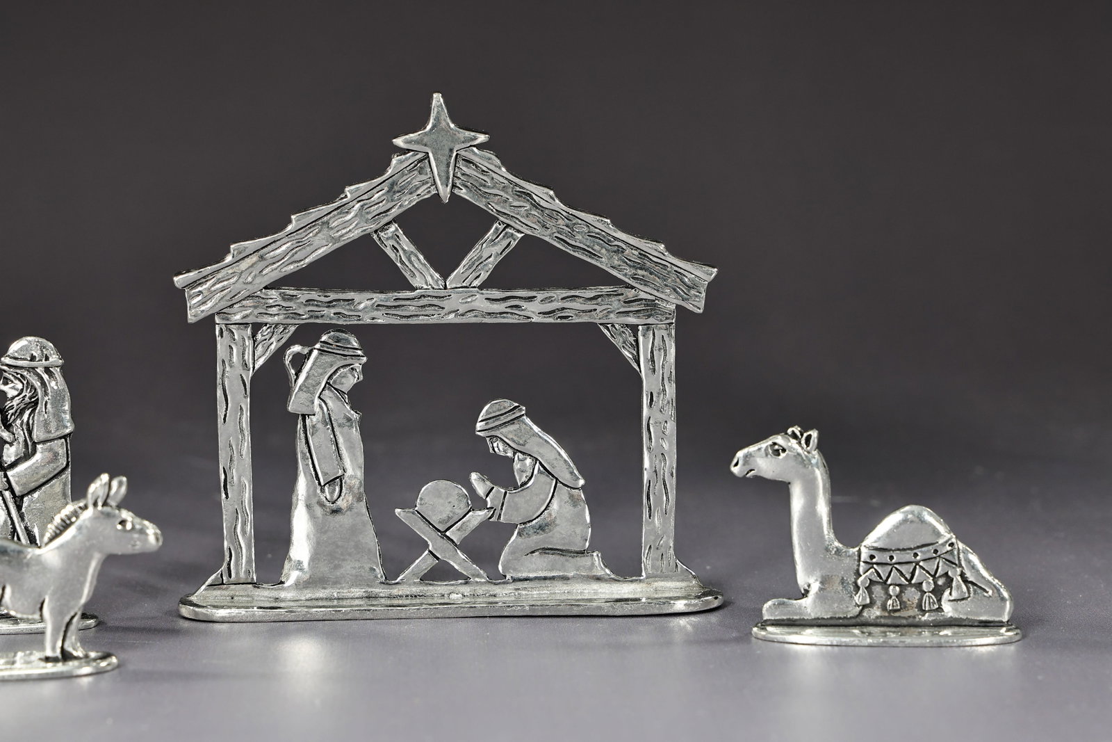 Basic Spirit Nativity Set Pewter Handcrafted Figurine 7 Piece Gift Box - 5