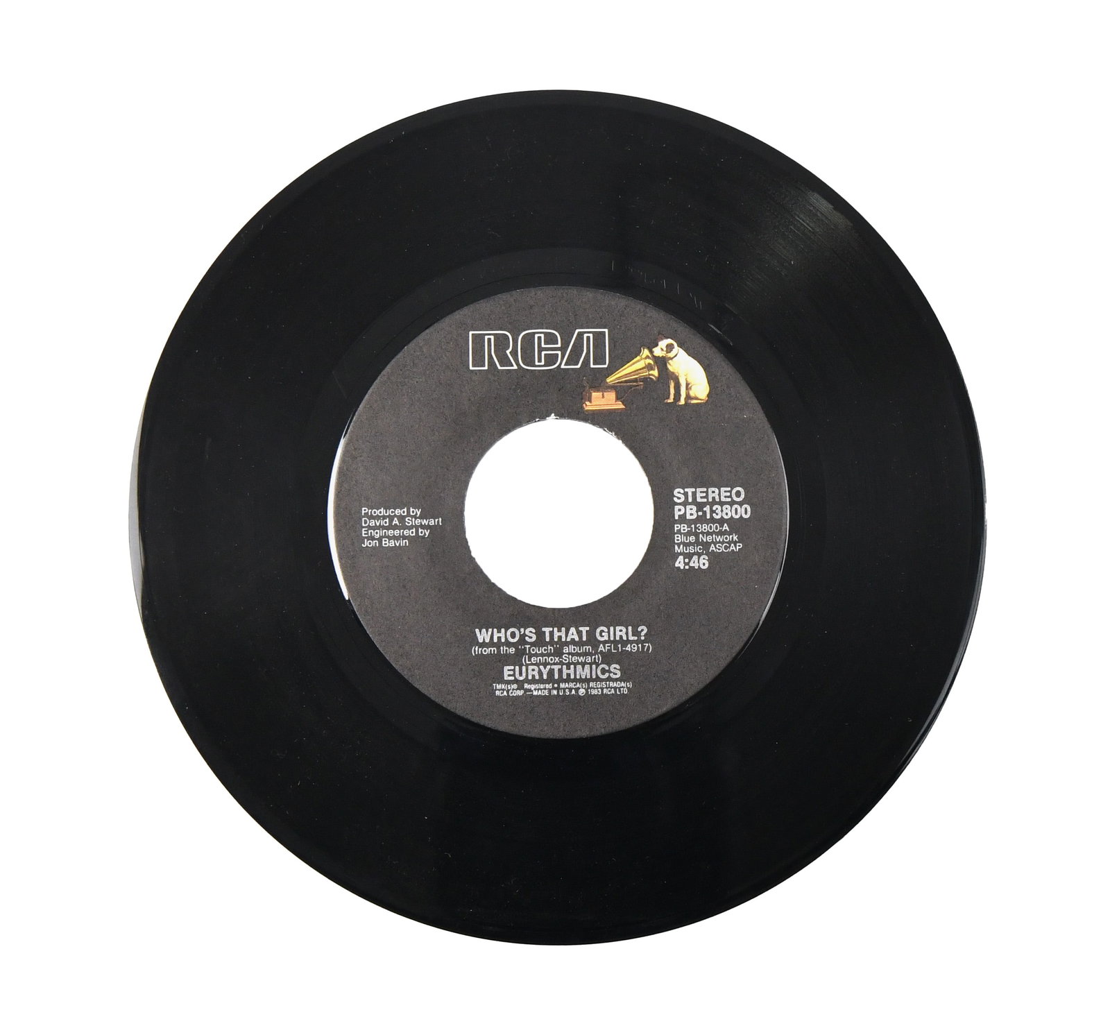 EURYTHMICS – SIGNED “WHO’S THAT GIRL??? 7-INCH SINGLE (RCA, PB-13800) - 3