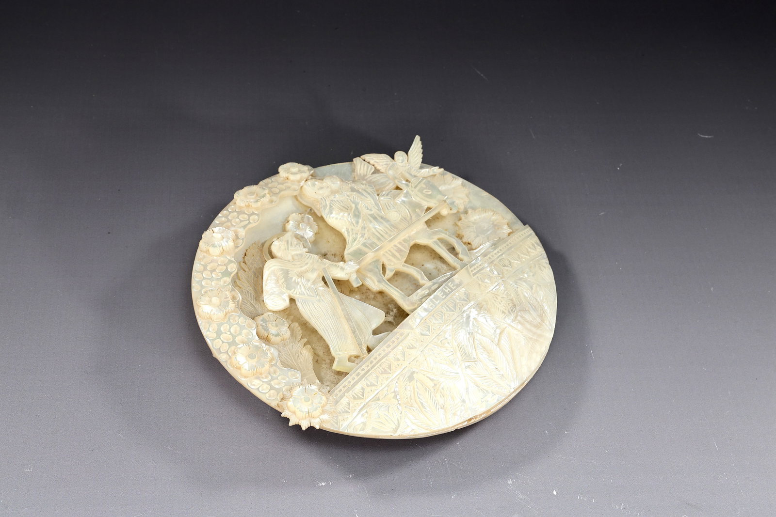 Vintage Nativity Scene Carved Mother Of Pearl Bethlehem - 5