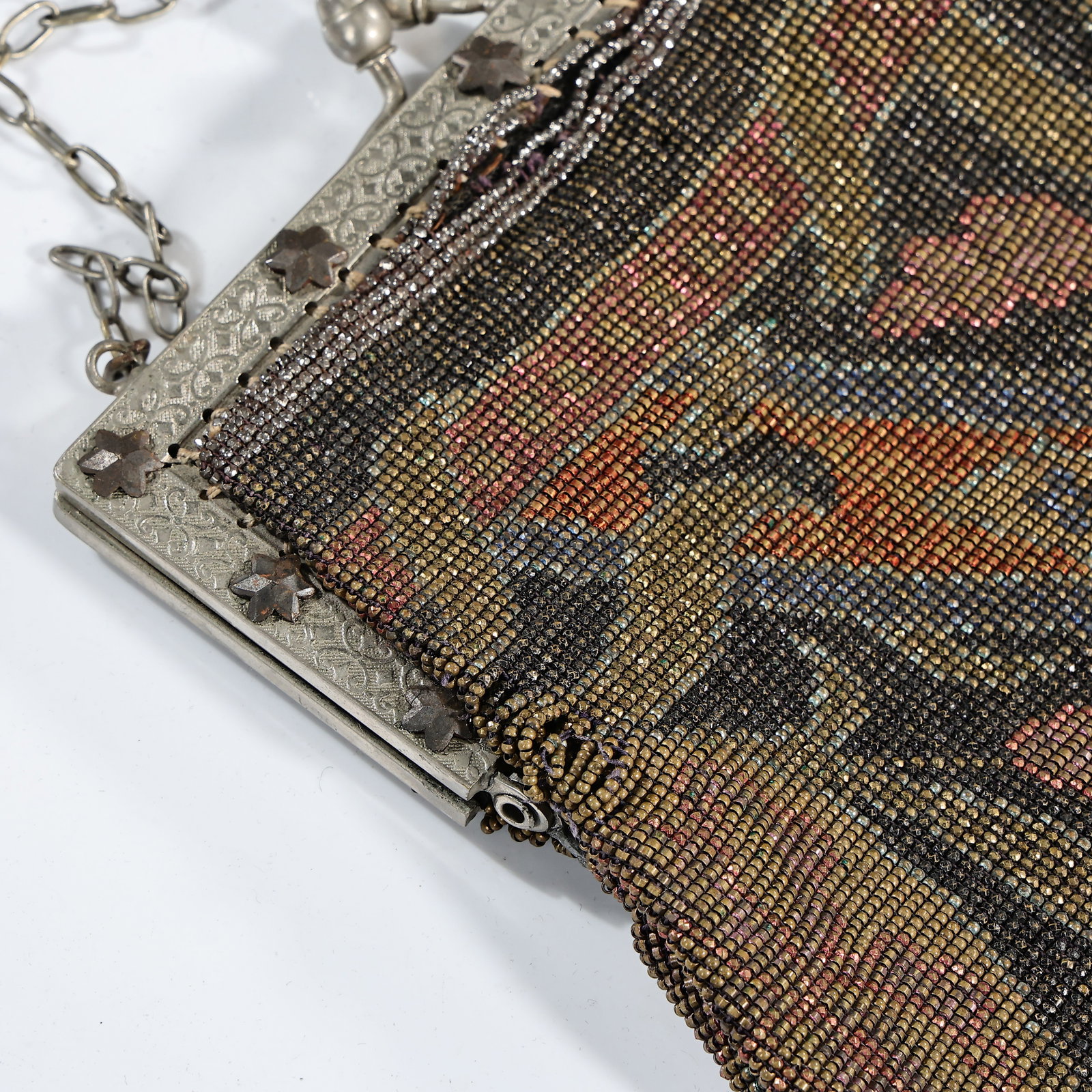 Vintage Glass Beaded Purse And Art Glass Necklace - 5